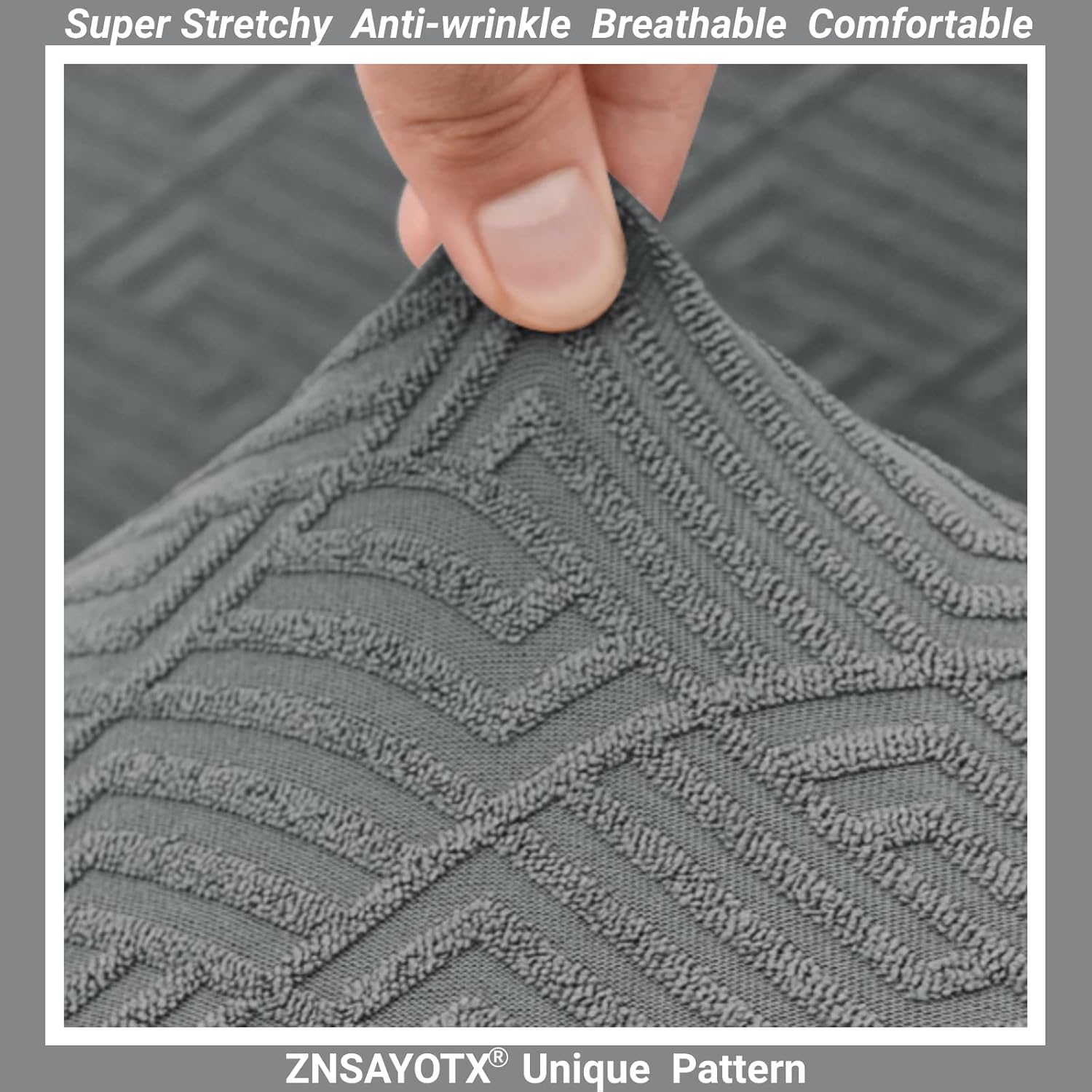 ZNSAYOTX Fundas elásticas para cojines de sofá, fundas de asiento de repuesto suave, patrón único, protector de muebles con parte inferior elástica