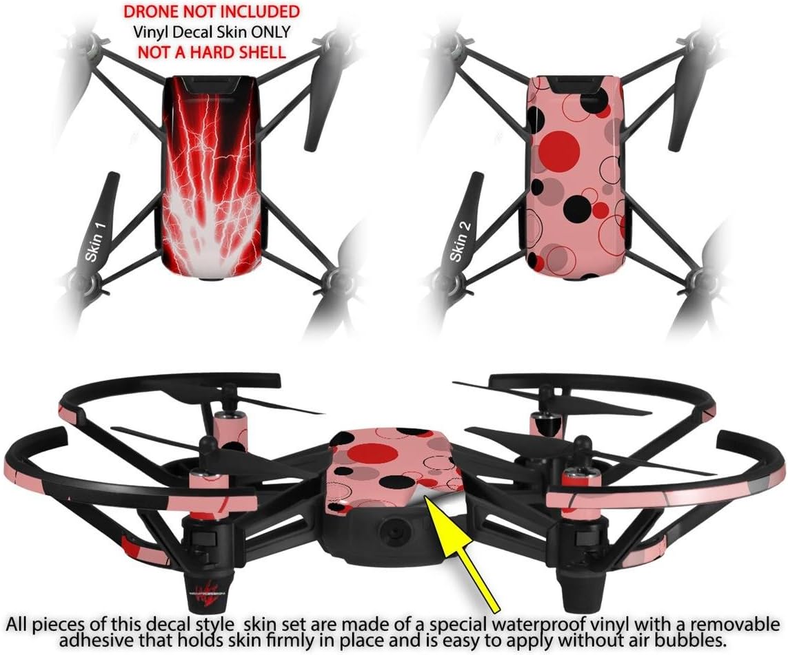 Pegatina para piel de DJI Ryze Tello Drone Lightning Red Drone (no incluida)