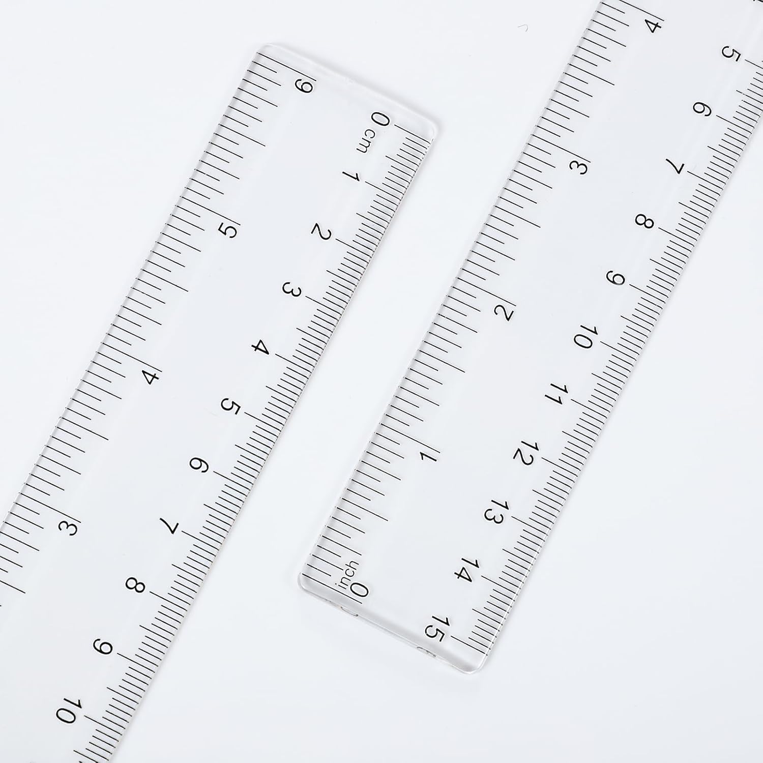 125 reglas de 6 pulgadas, regla pequeña de plástico transparente, regla de dibujo a granel para aula, escuela, oficina