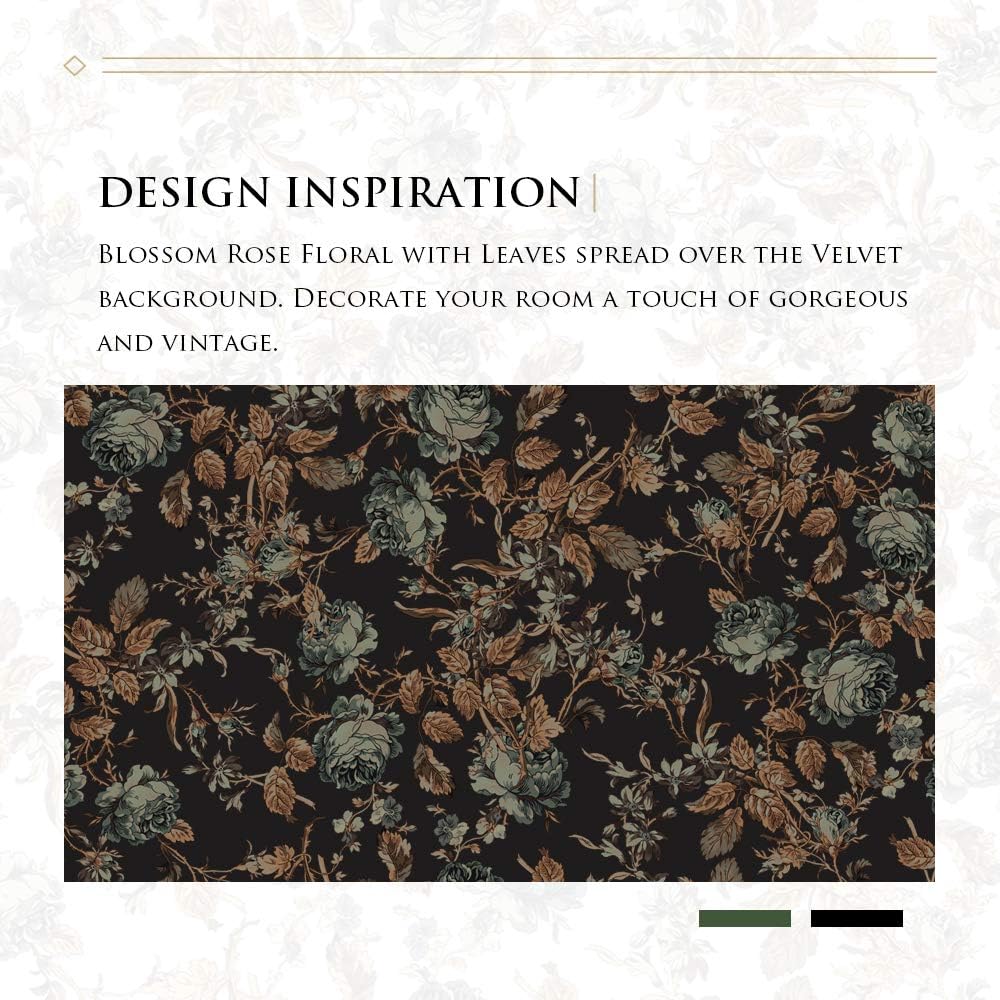 StangH Cortinas de terciopelo negro para sala de estar  Elegante decoración del hogar, cortinas de terciopelo grueso y pesado con patrón floral