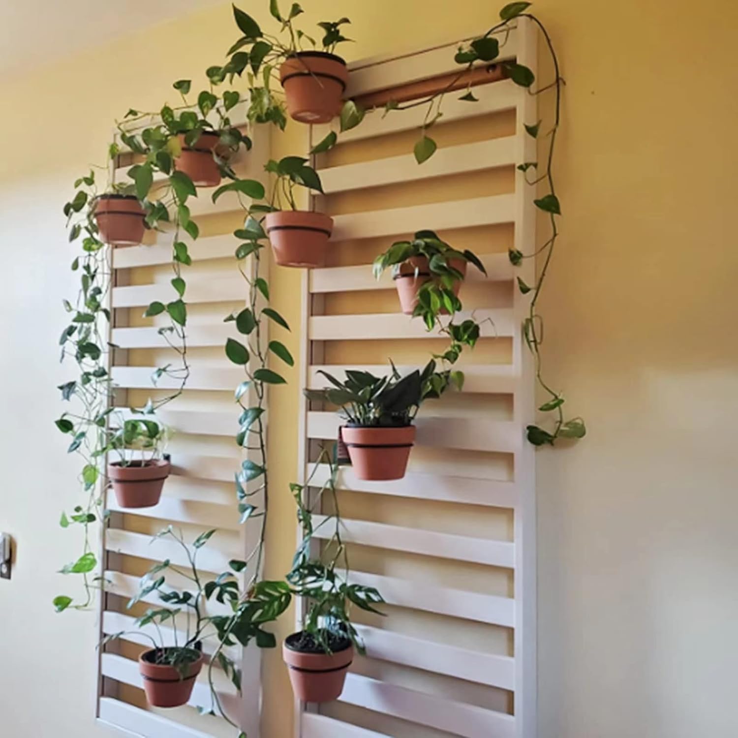 Paquete de 6 soportes para macetas de pared de 8 pulgadas, ganchos de metal para macetas de pared, soporte resistente para interiores y exteriores