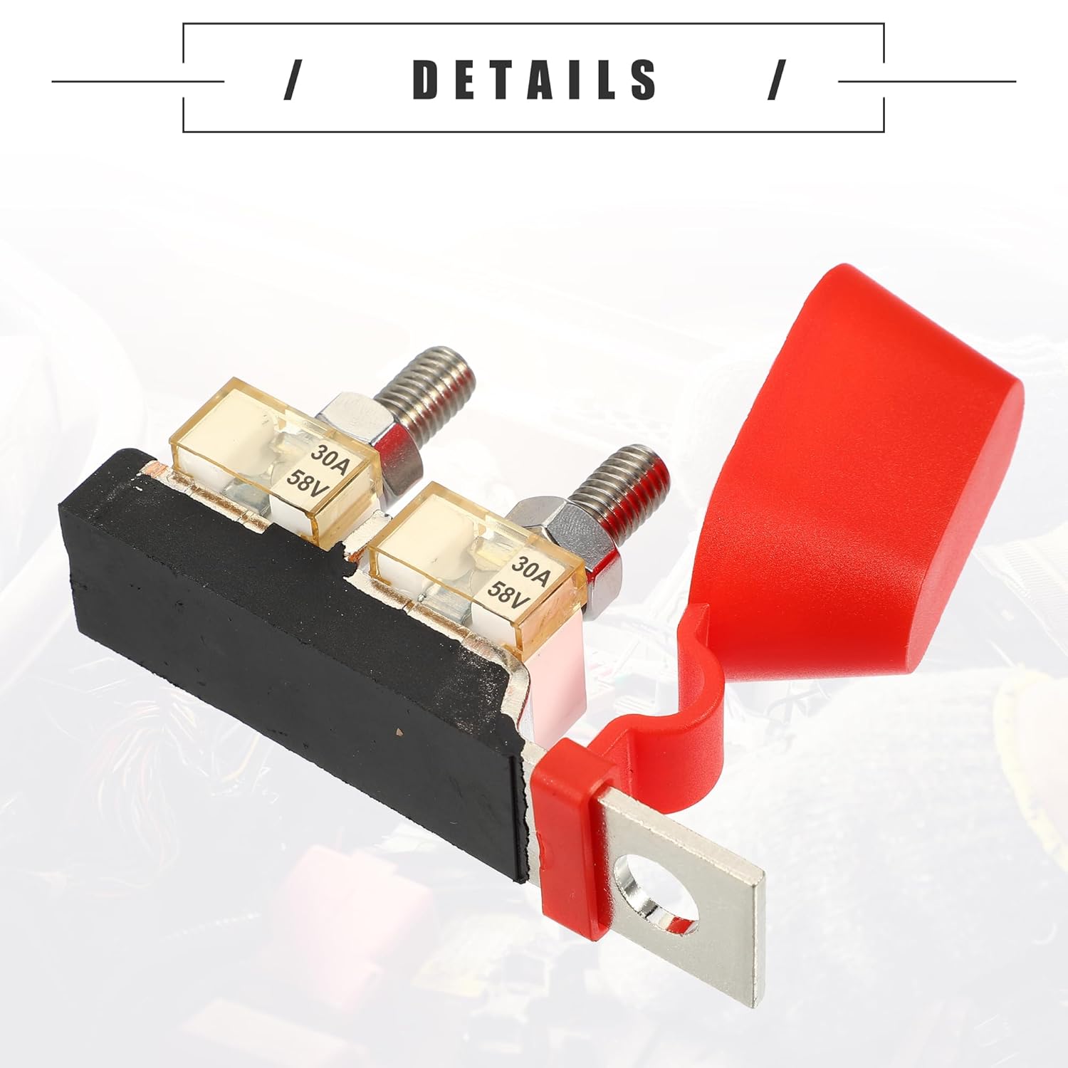 Motoforti Kit de bloque de fusibles de terminal MRBF 30A, doble voltaje máximo 58 V para automóvil, barco marino, RV, plástico, negro, 1 juego