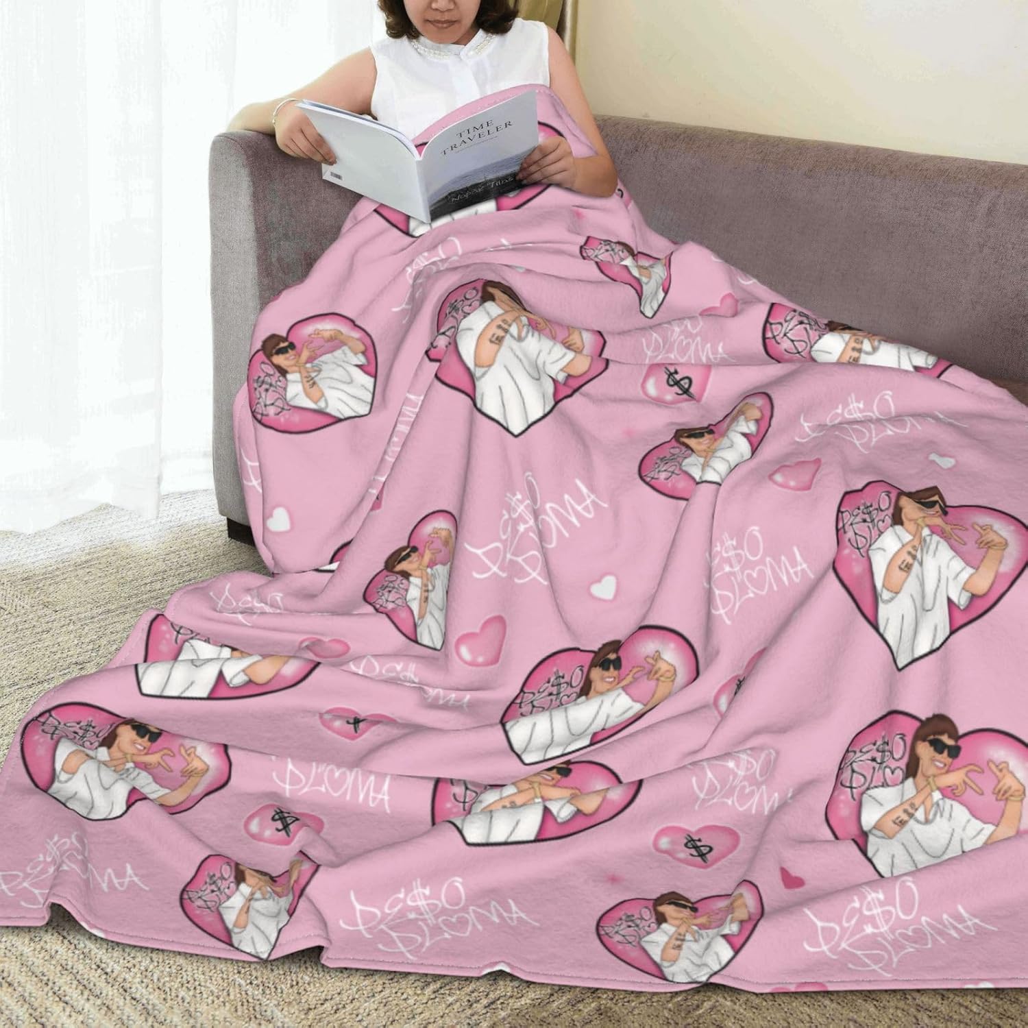 Pesos – Manta musical de collage de plumas, manta de franela de forro polar, bonita manta mullida para sofá, cama, sala de estar, hogar, viajes,