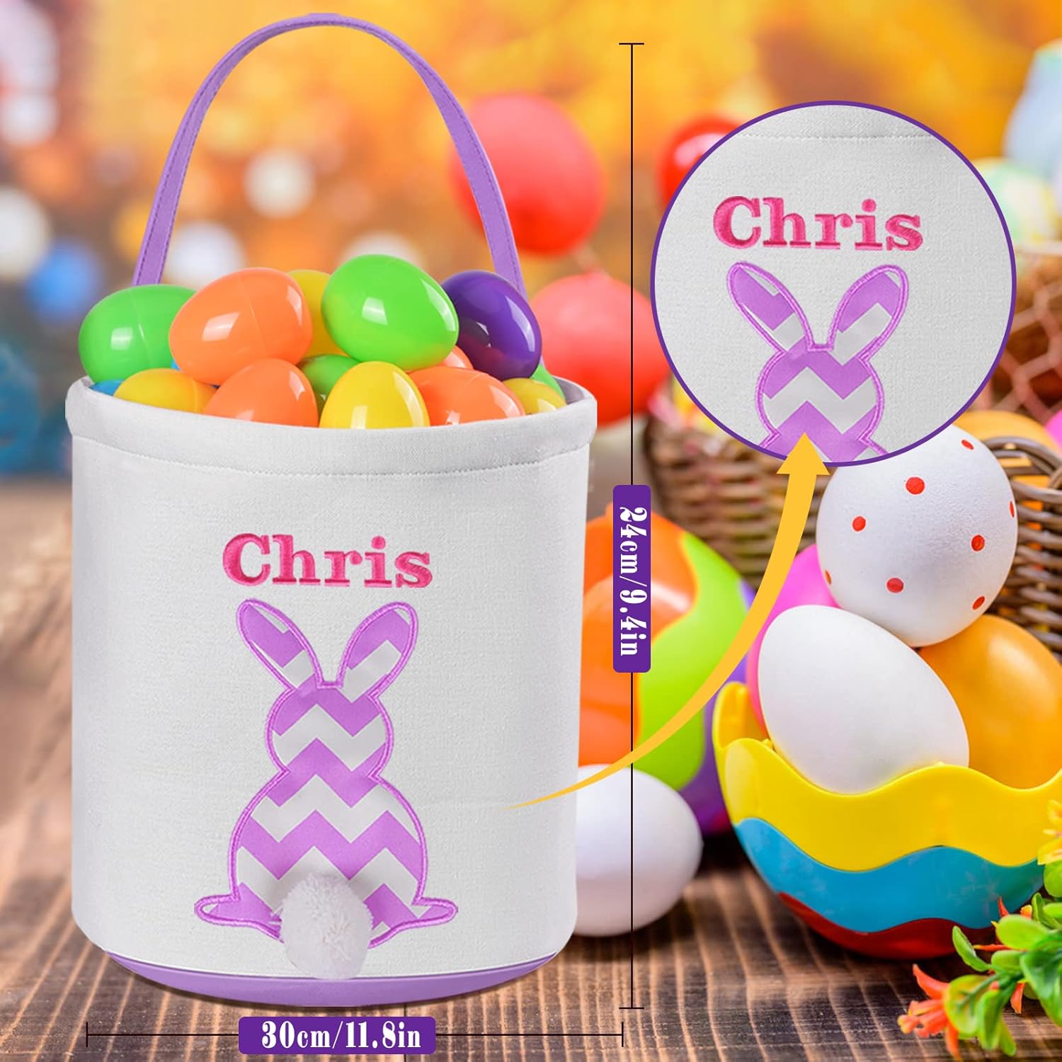 Cesta personalizada de conejo de Pascua, cestas de Pascua Touber para niños, cesta de Pascua personalizada, cesta de Pascua personalizada, cestas de