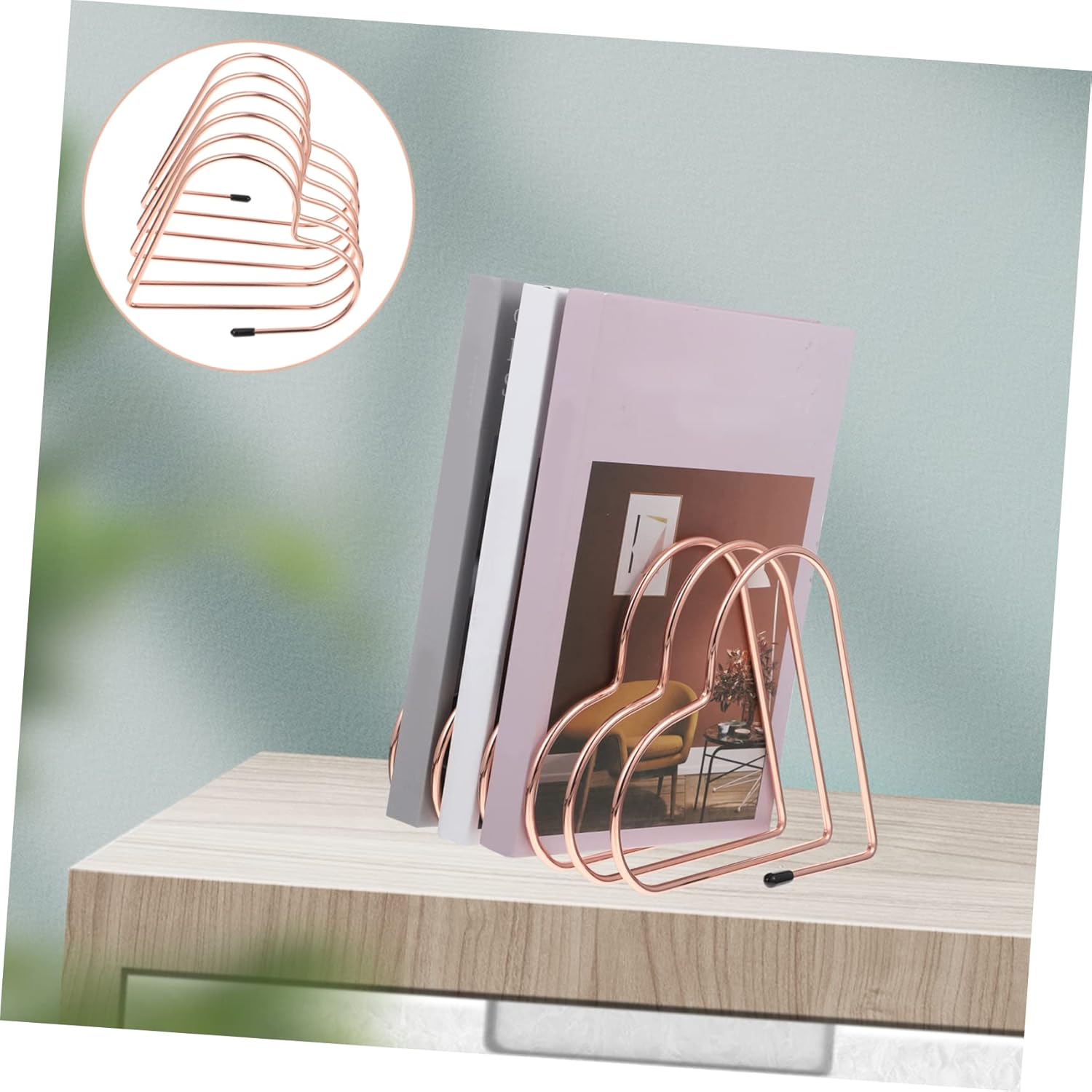 Ciieeo Sujetalibros para libros de oficina, soporte para documentos para escritorio, estantería resistente, soporte de libros de escritorio,