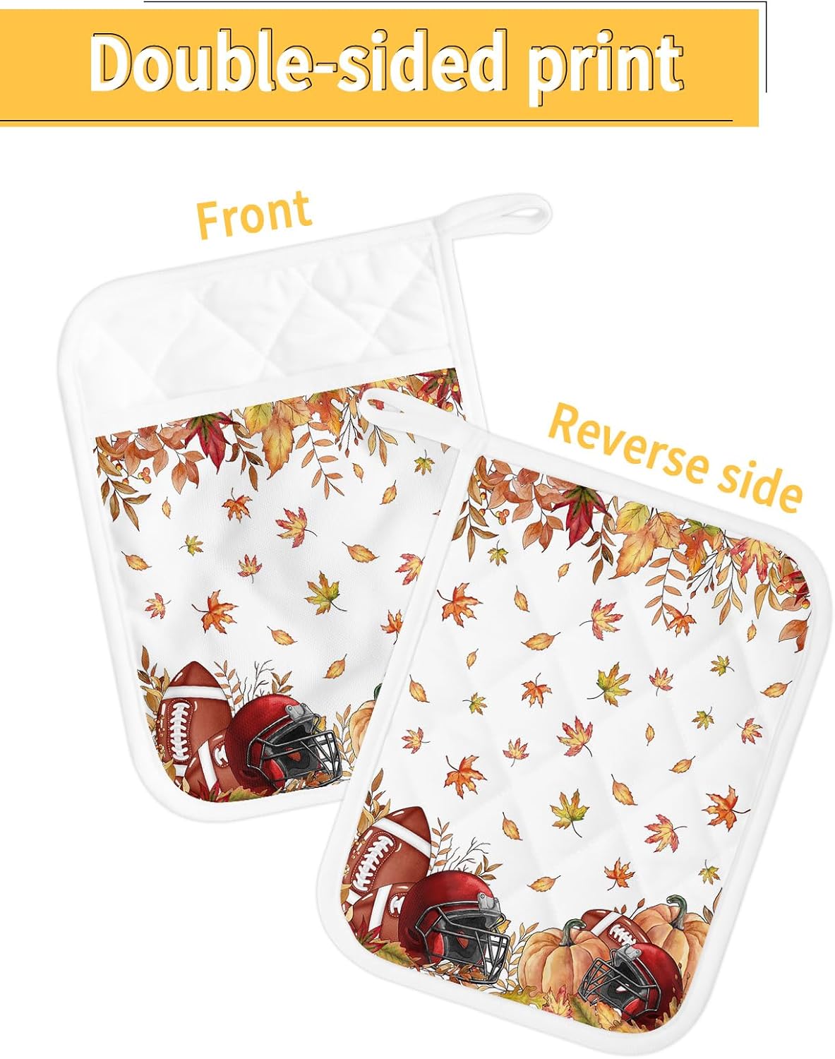 Juego de 3 soportes para ollas de Acción de Gracias para cocina, antideslizantes y aislantes de calor, juego de agarraderas de tela de toalla con