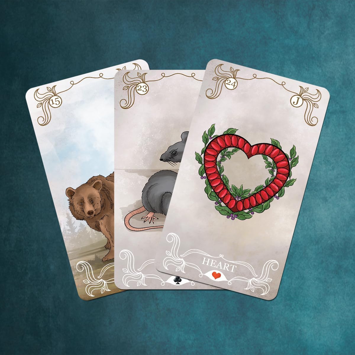OMNITO Borderless Oracle Magic Lenormand Deck  Tarjetas de sabiduría para el amor y la vida  Juego de 36 cartas vintage místico con guía para