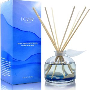 LOVSPA Escape Beach Getaway Ocean – Juego de aceite difusor de varillas perfumado Aroma marino cítrico fresco y ámbar amaderado Fabricado con LOVSPA Escape Beach Getaway Ocean – Juego de aceite difusor de varillas perfumado Aroma marino cítrico fresco y ámbar amaderado Fabricado con