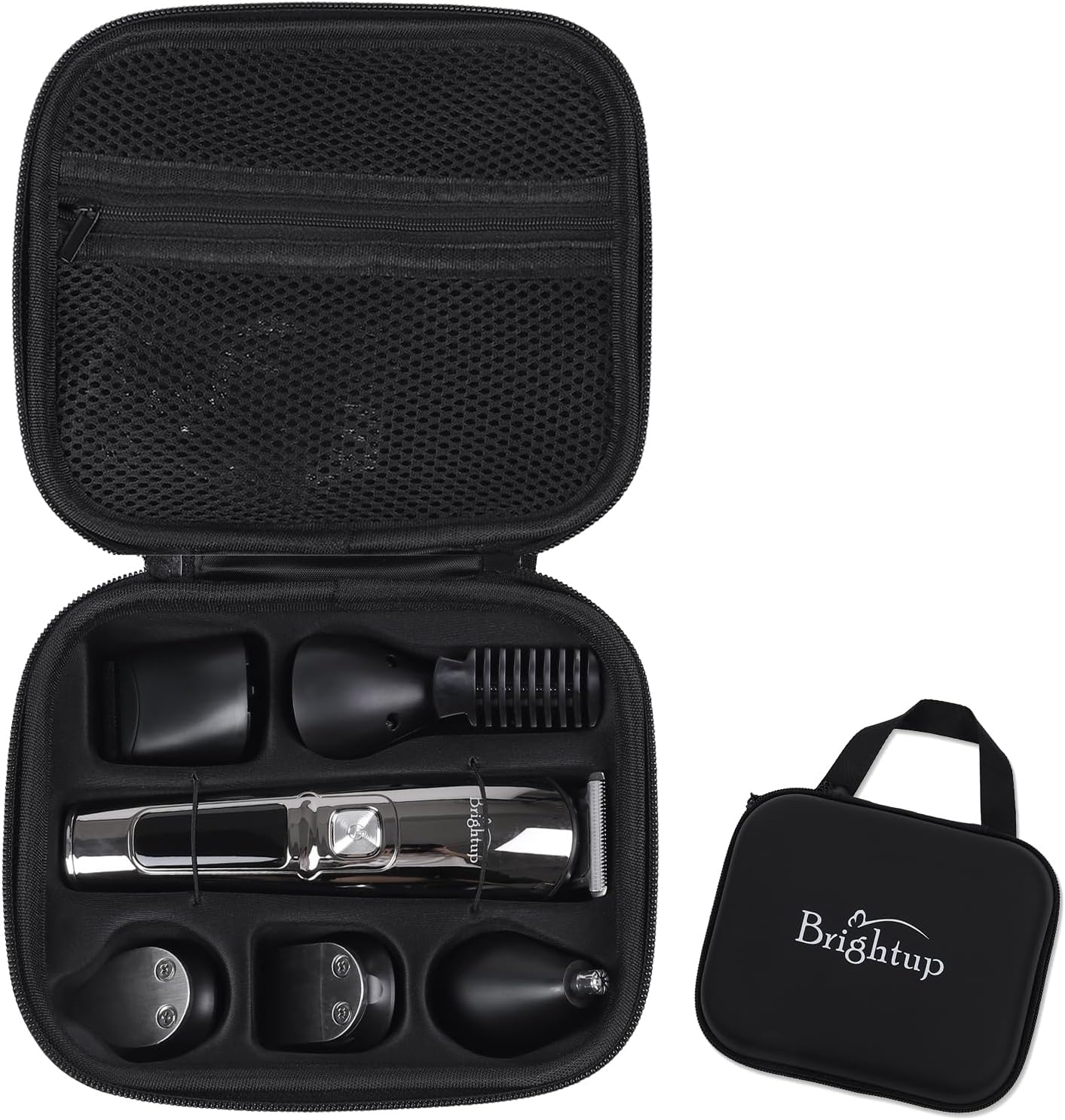 Brightup Recortadora de barba con estuche de almacenamiento, kit de recortar barba con cortapelos, maquinilla de afeitar eléctrica, bigote