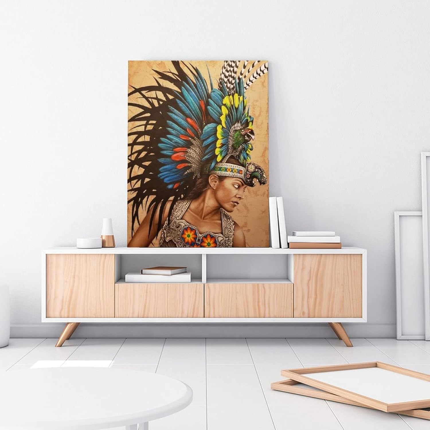 Pósteres de arte de pared del imperio azteca, arte de pared de diosa mexicana, mujer guerrera, pósteres e impresiones artísticas de pared para sala