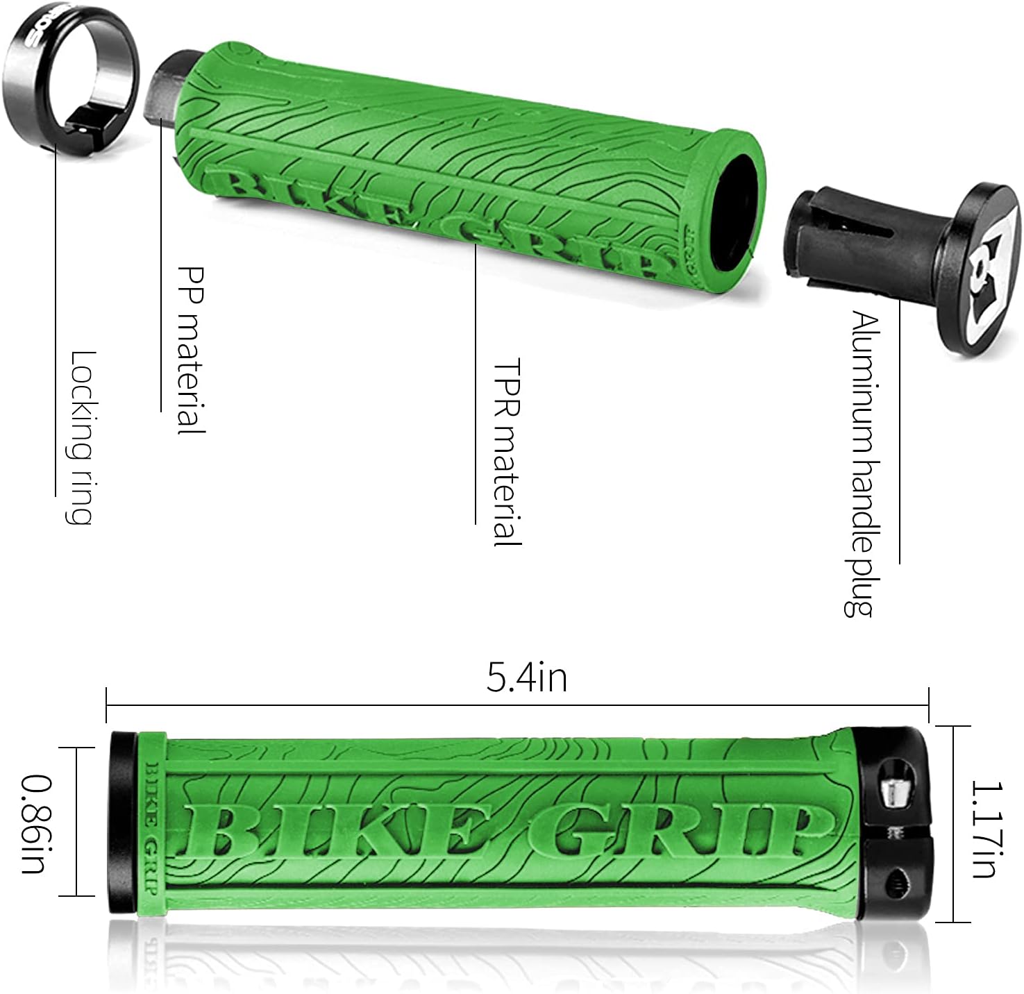 ROCKBROS Agarres de manillar de bicicleta de doble bloqueo para bicicleta MTB, agarre ergonómico de goma antideslizante para scooter, montaña, BMX,