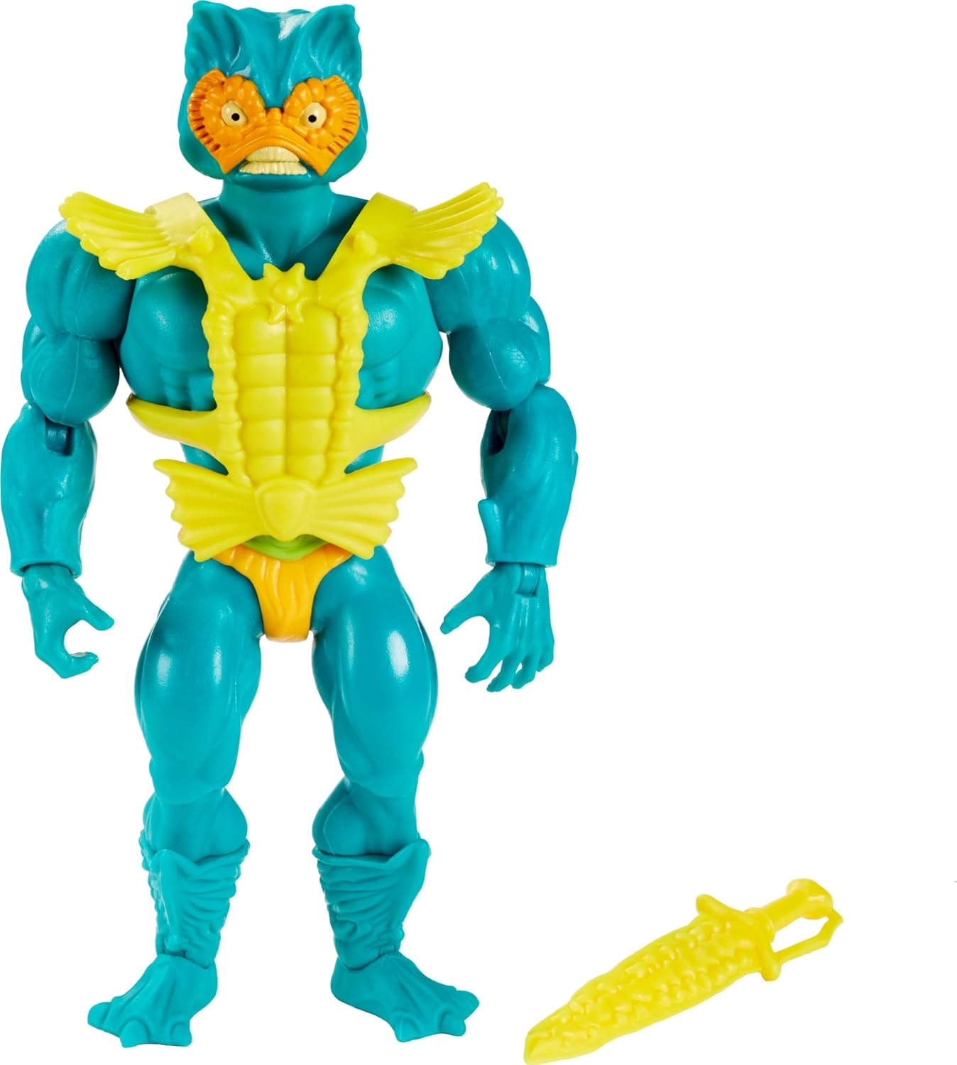 Masters of the Universe Origins Figura de acción, coleccionable Mer-Man, villano MOTU Ocean Warlord, 16 articulaciones articuladas, 5.5 pulgadas con