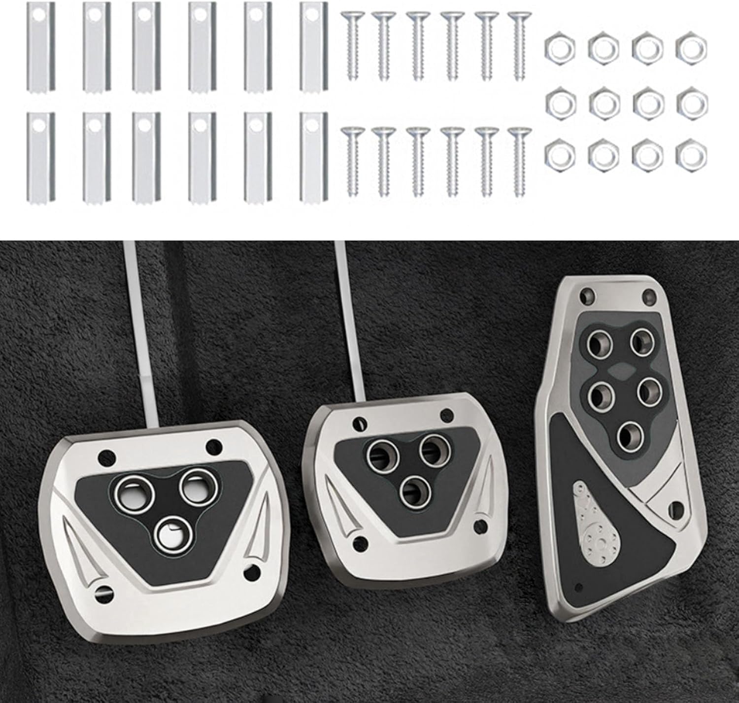 Almohadillas para pedal de automóvil, kit de placa de descanso de pedales, cubiertas de pedal de gas, almohadillas de pedal de gas de freno,