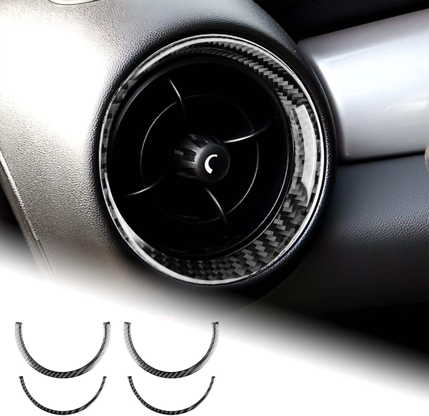 AIRSPEED Adhesivo para salida de aire lateral de automóvil Mini R55 R56 R57, cubierta de fibra de carbono, cubierta interior para Mini R56 Cooper