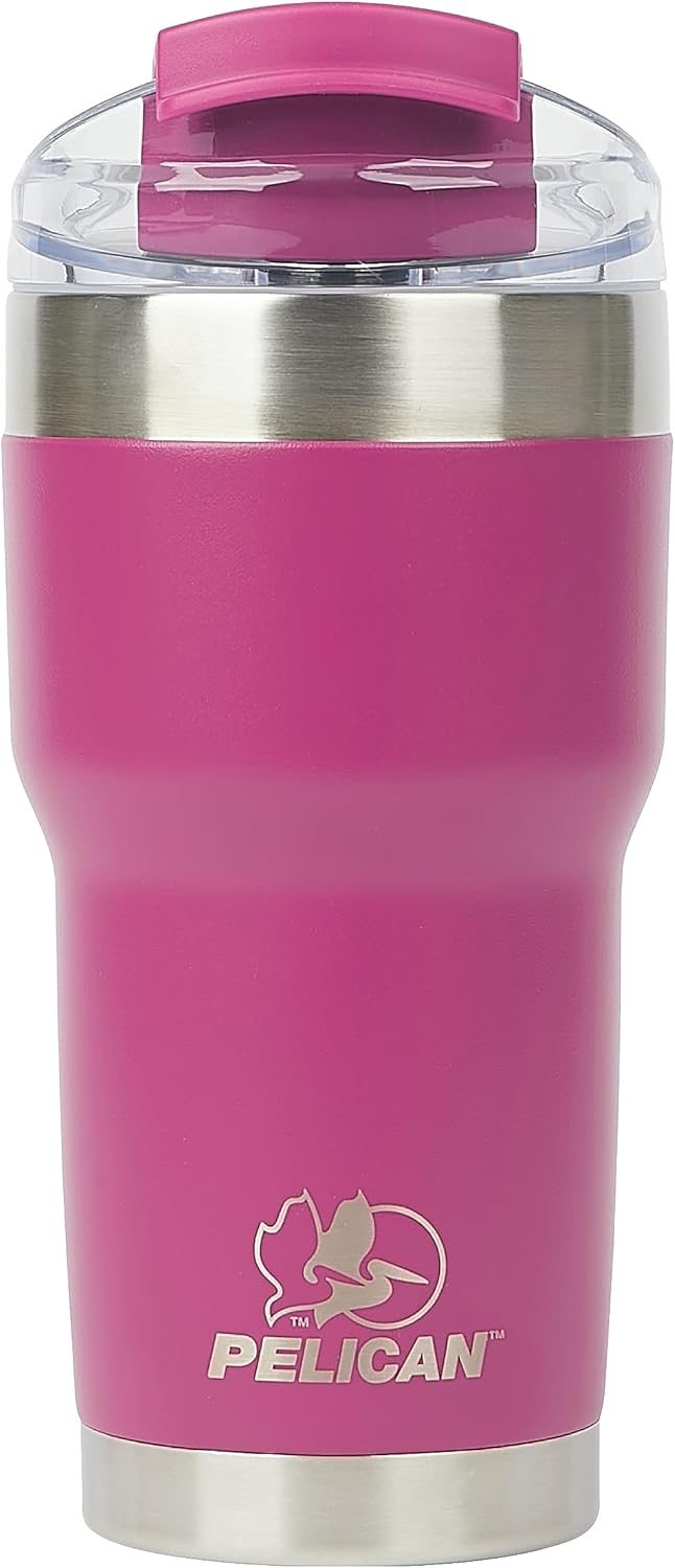 Pelican Hydration Pelican Traveler – Vaso aislado al vacío de 22 onzas, de acero inoxidable, doble pared, con tapa doble, taza de café aislada con