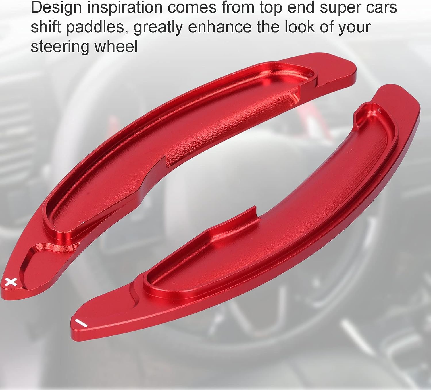 Qiilu Extensión de palanca de cambios para volante, hoja de cambio de volante de aleación de aluminio, color rojo, decoración extendida para
