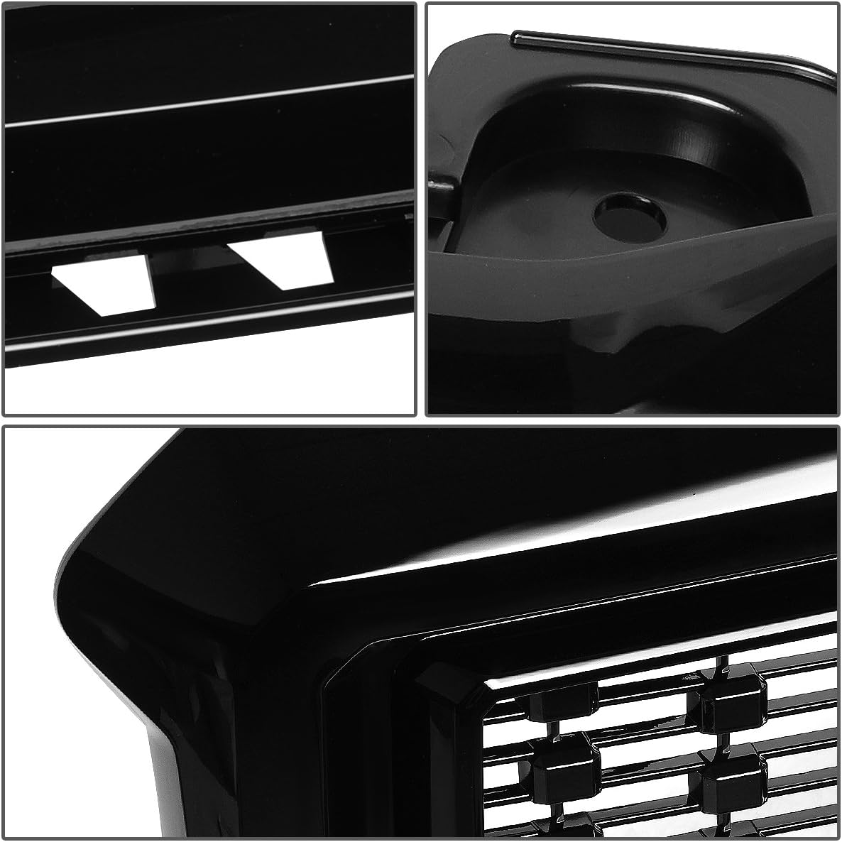 DNA Motoring GRLDDENL-GMCSIE16-BK Rejilla de parachoques delantero ABS negro compatible con GMC Sierra 1500 16-18