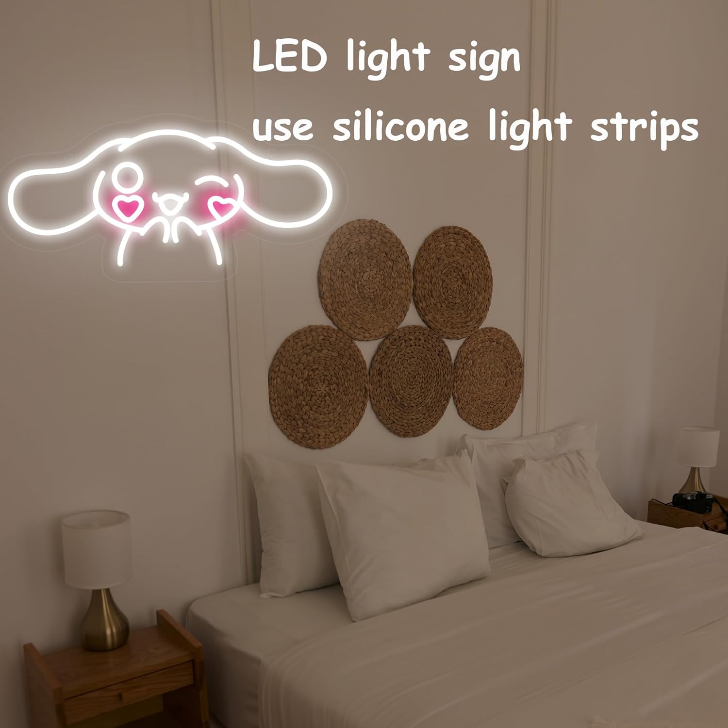 Letrero de neón regulable con luz LED de neón, bonito letrero de neón 3D, arte de pared 3D, letreros de neón para decoración de pared, sala de