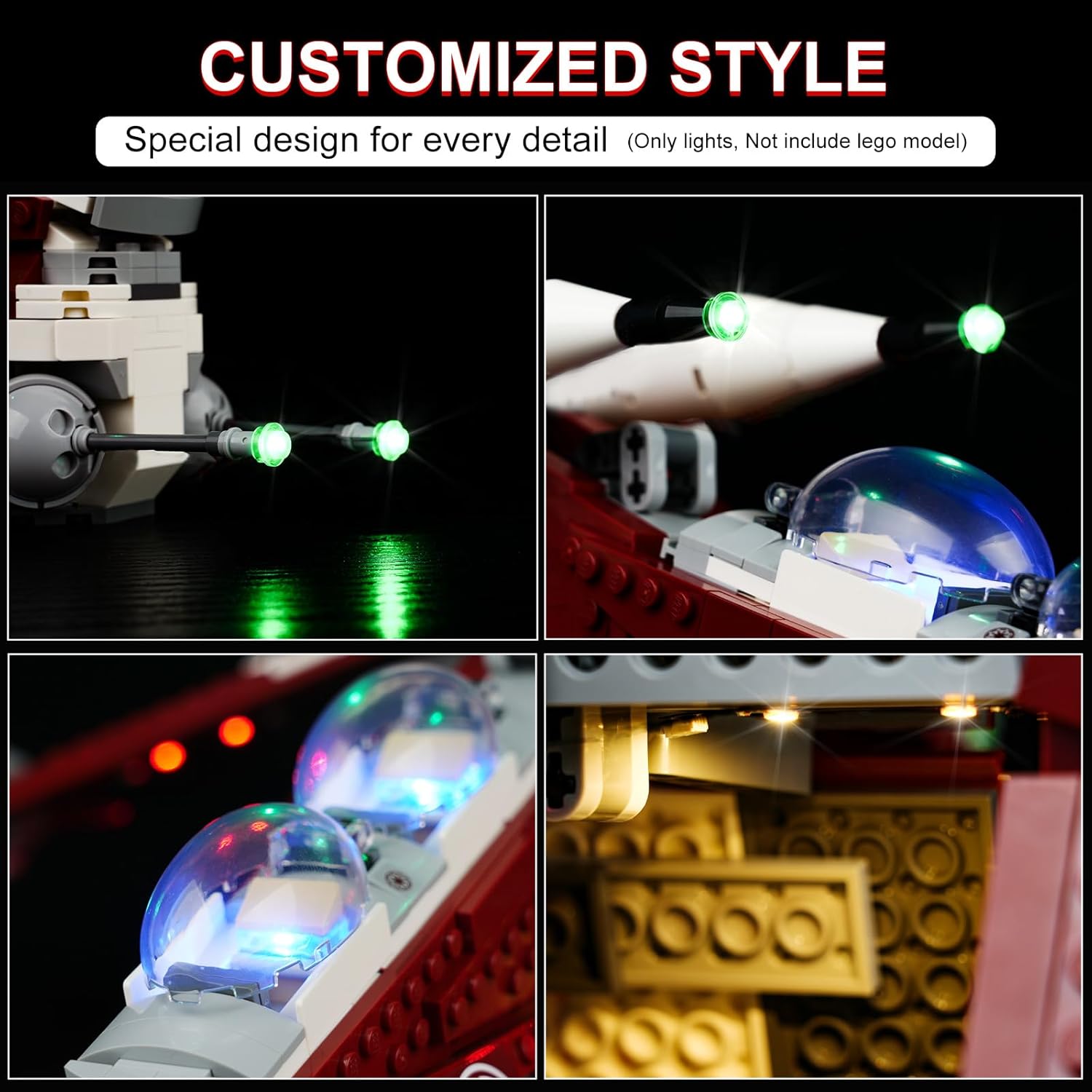 Kit de iluminación LED para Lego Star Wars The Clone Wars Coruscant Guard Gunship 75354, luz LED compatible con modelos de bloques de construcción