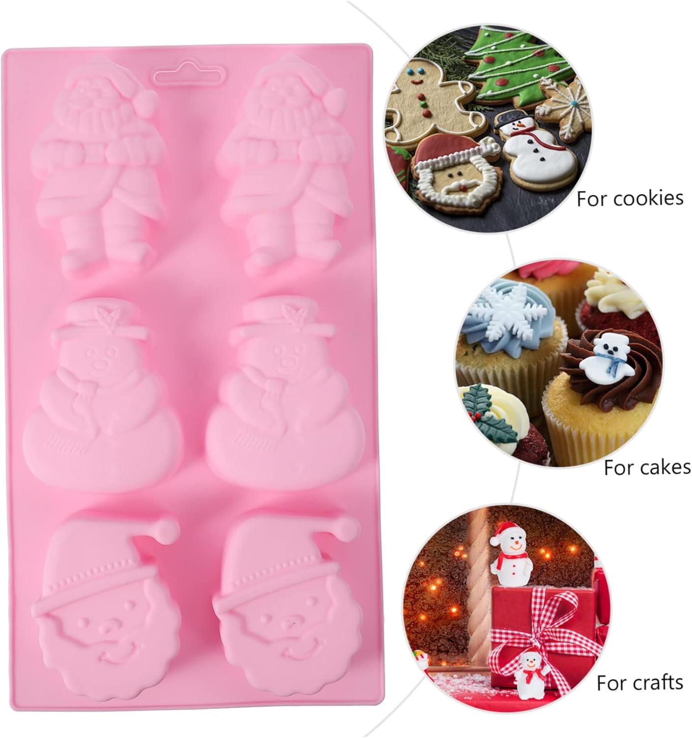 Alasum 2 plantillas de Navidad, molde de silicona para jabón, moldes de fondant, molde de bandeja, moldes de joyería para fundición de Navidad,