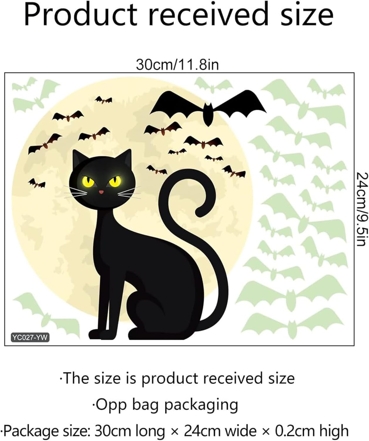 Calcomanías de pared de Halloween que brillan en la oscuridad, calcomanías luminosas para ventana de Halloween, calcomanías de ventana de gato,