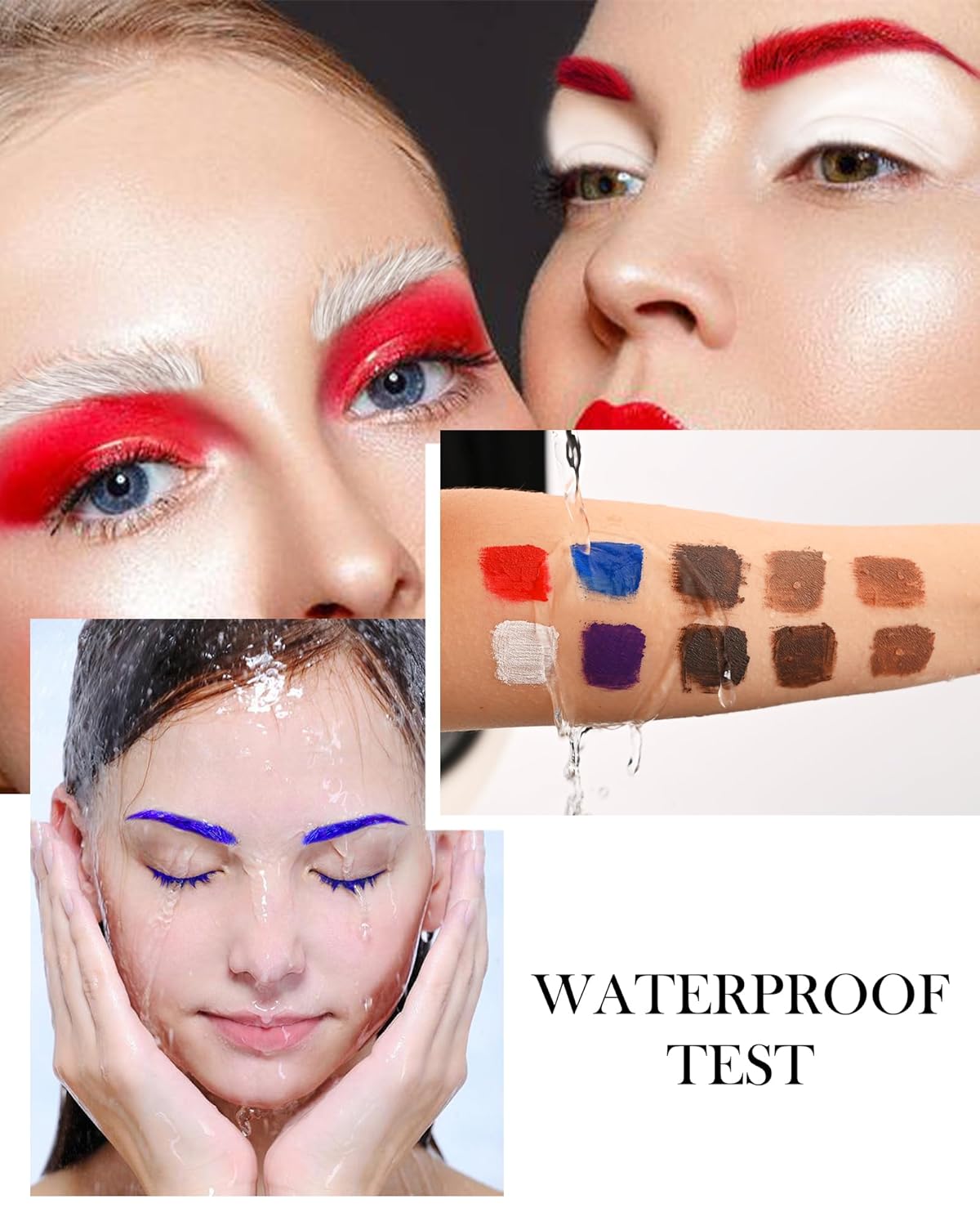 Gel de rímel tintado para cejas, 1 unidad, resistente al agua, a prueba de manchas, pegamento líquido de color para cejas, relleno de cejas tintado,
