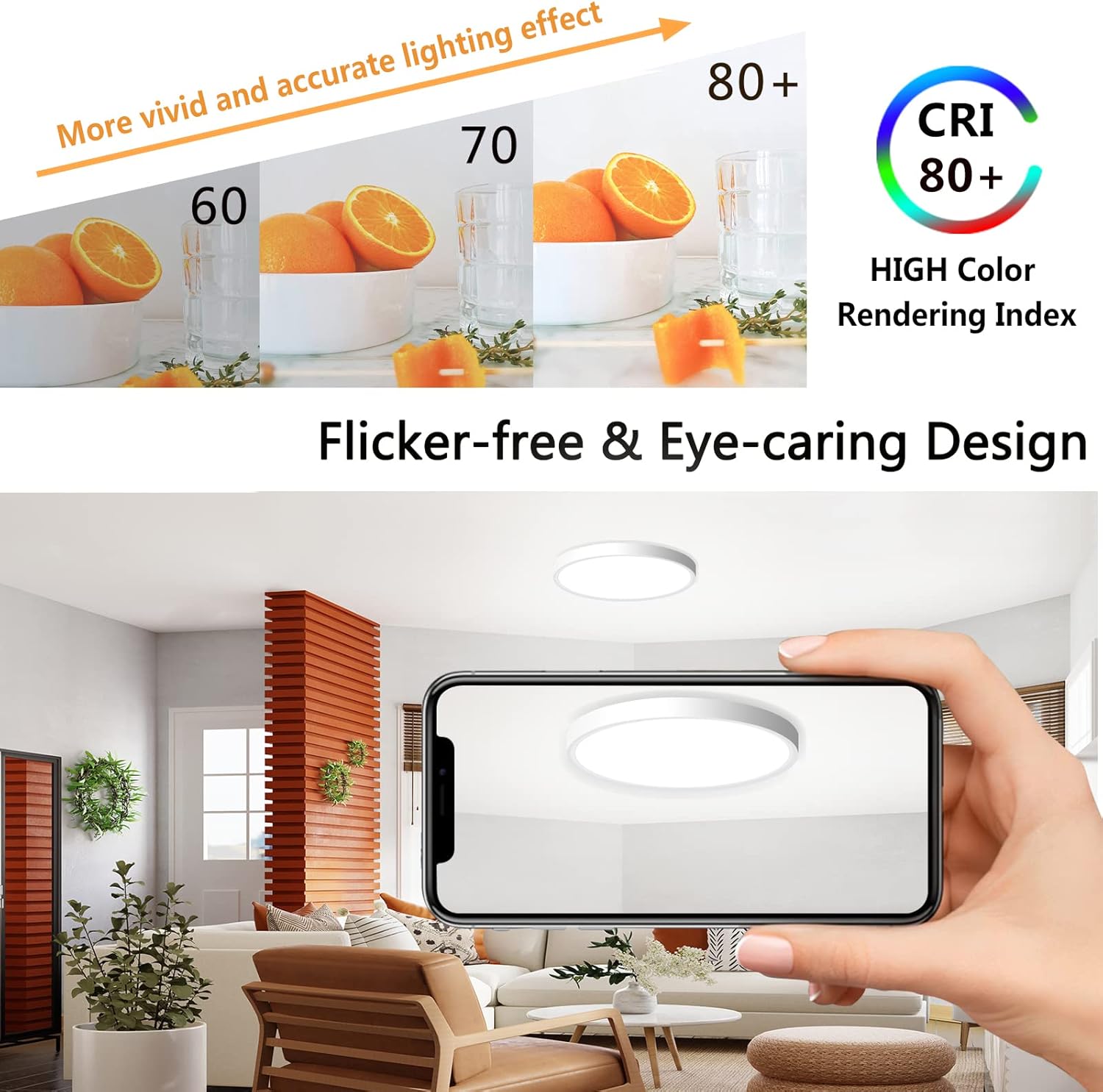 Paquete de 4 lámparas de techo LED de montaje empotrado, lámpara de techo LED moderna de 9 pulgadas, color blanco, 18 W, 5000 K, perfil bajo,