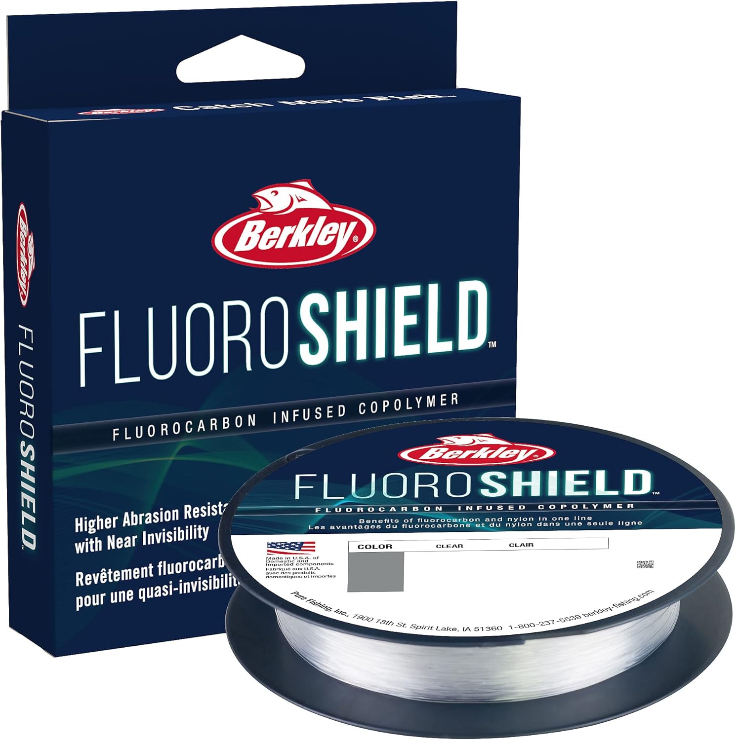 Berkley FluoroShield – Línea de pesca de fluorocarbono, transparente