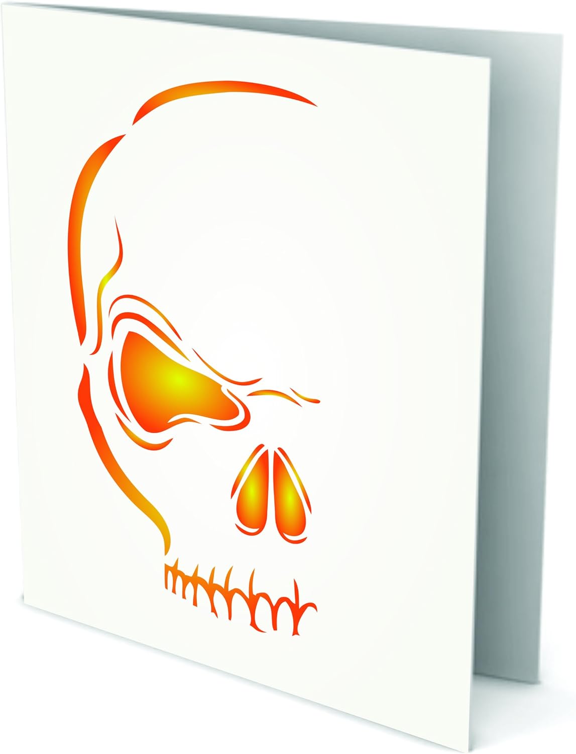 Plantilla de calavera malvada de Halloween, 3 x 6.5 pulgadas (S) – Plantillas decorativas de calavera de media cabeza aterradora para plantilla de