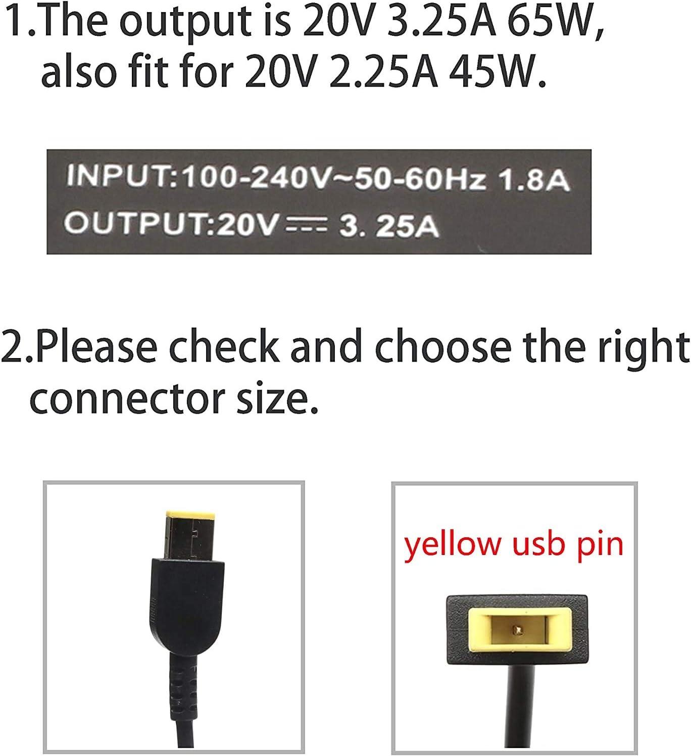 Cargador adaptador de CA para Lenovo ThinkPad X240, X240.I5.8.180SSD.PRO. por Galaxy Bang USA