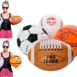 Surtido de pelotas de playa deportivas de 16 pulgadas (fútbol, pelota de fútbol, béisbol y baloncesto) juguete inflable para fiesta Surtido de pelotas de playa deportivas de 16 pulgadas (fútbol, pelota de fútbol, béisbol y baloncesto) juguete inflable para fiesta
