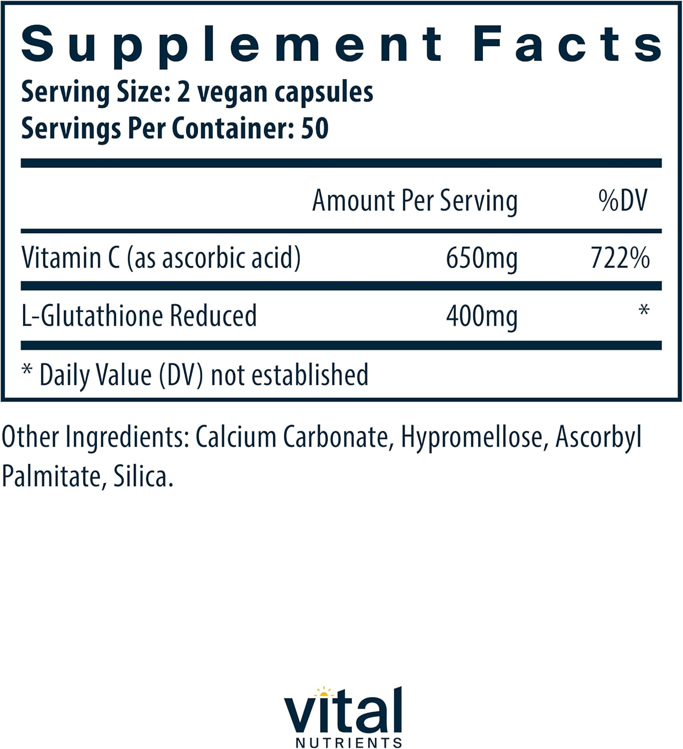 Vital Nutrients Glutatión liposomal 400 mg  Suplemento antioxidante vegano para promover la salud del hígado y la desintoxicación hepática*  Sin