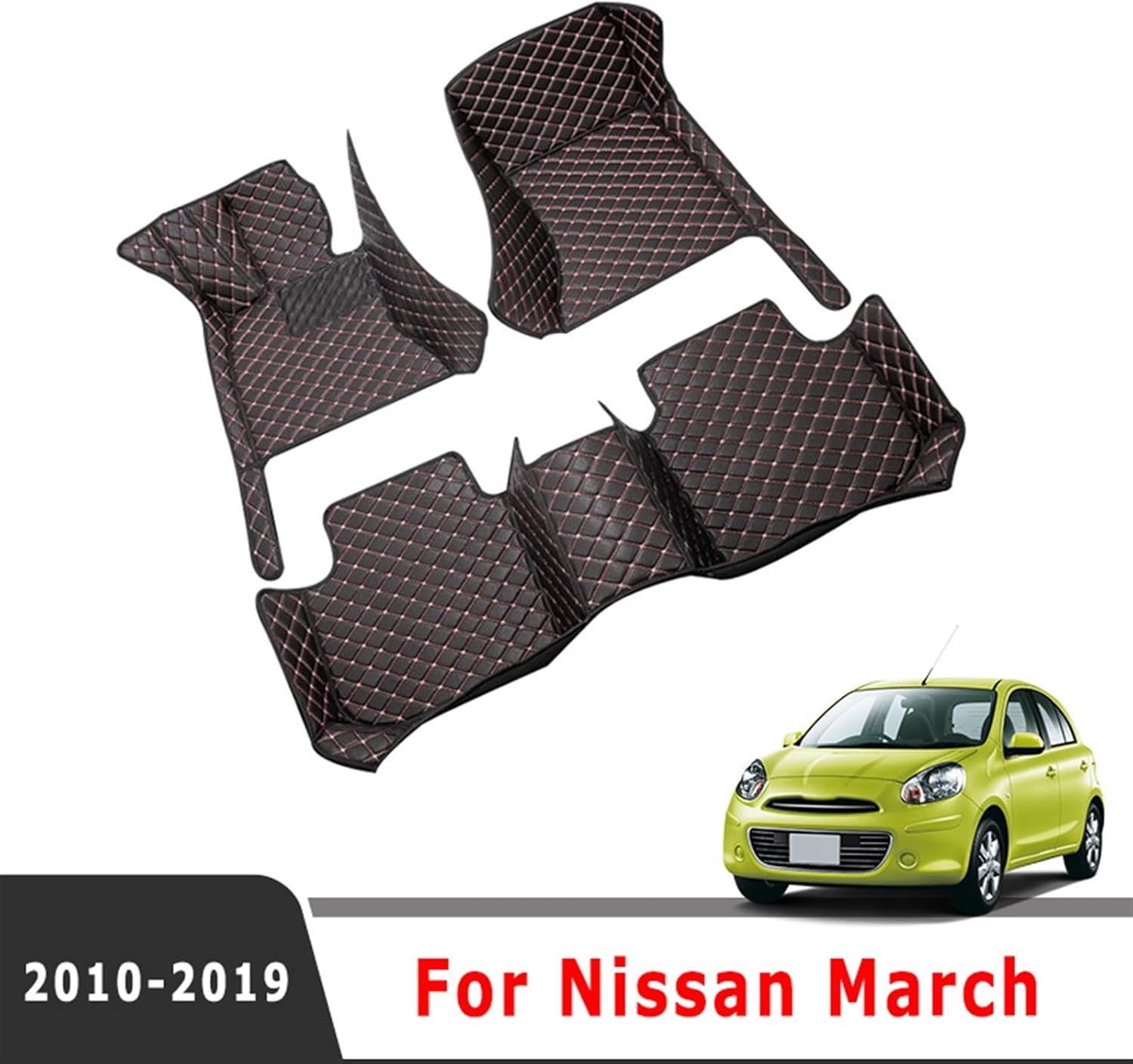 Alfombrillas de coche LHD para Nissan Marzo 2019 2018 2017 2016 2015 2014 2013 2012 2011 2010 Accesorios de automóvil Alfombras decorativas