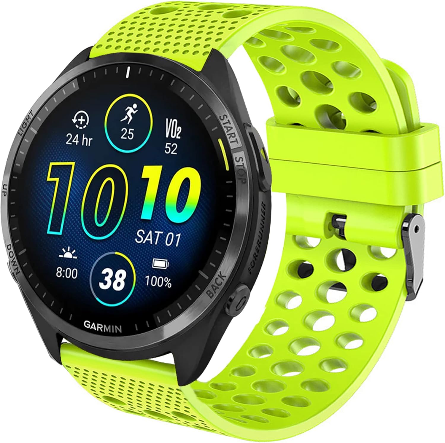 Compatible con Garmin Forerunner 965 Bandas, correa deportiva de repuesto de silicona con hebilla de metal compatible con Garmin Forerunner 965