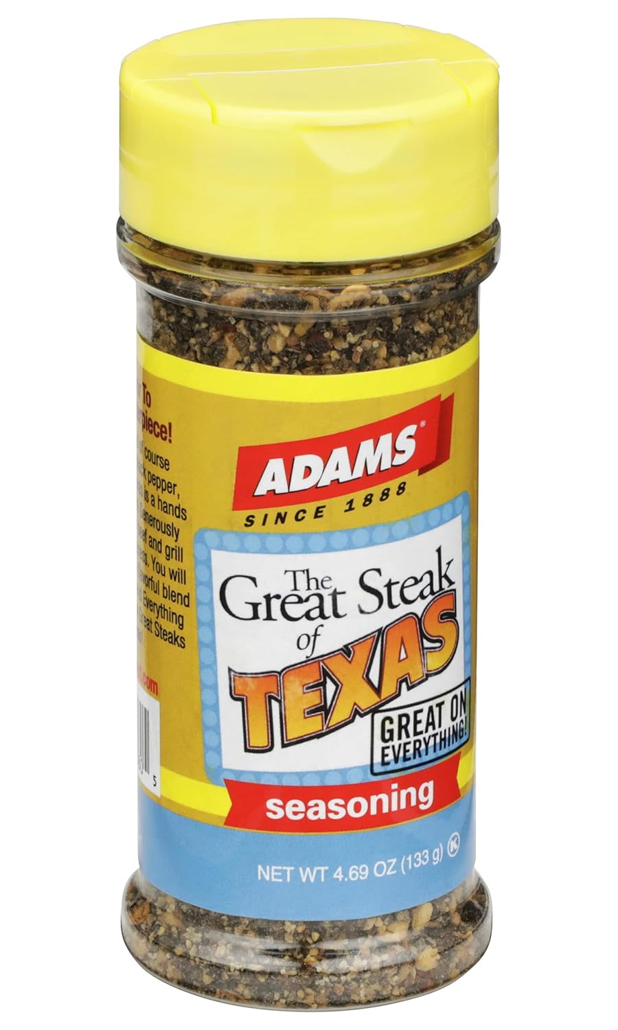 Adams Great Steak of Texas Seasoning, botella de 4.69 onzas (paquete de 1)