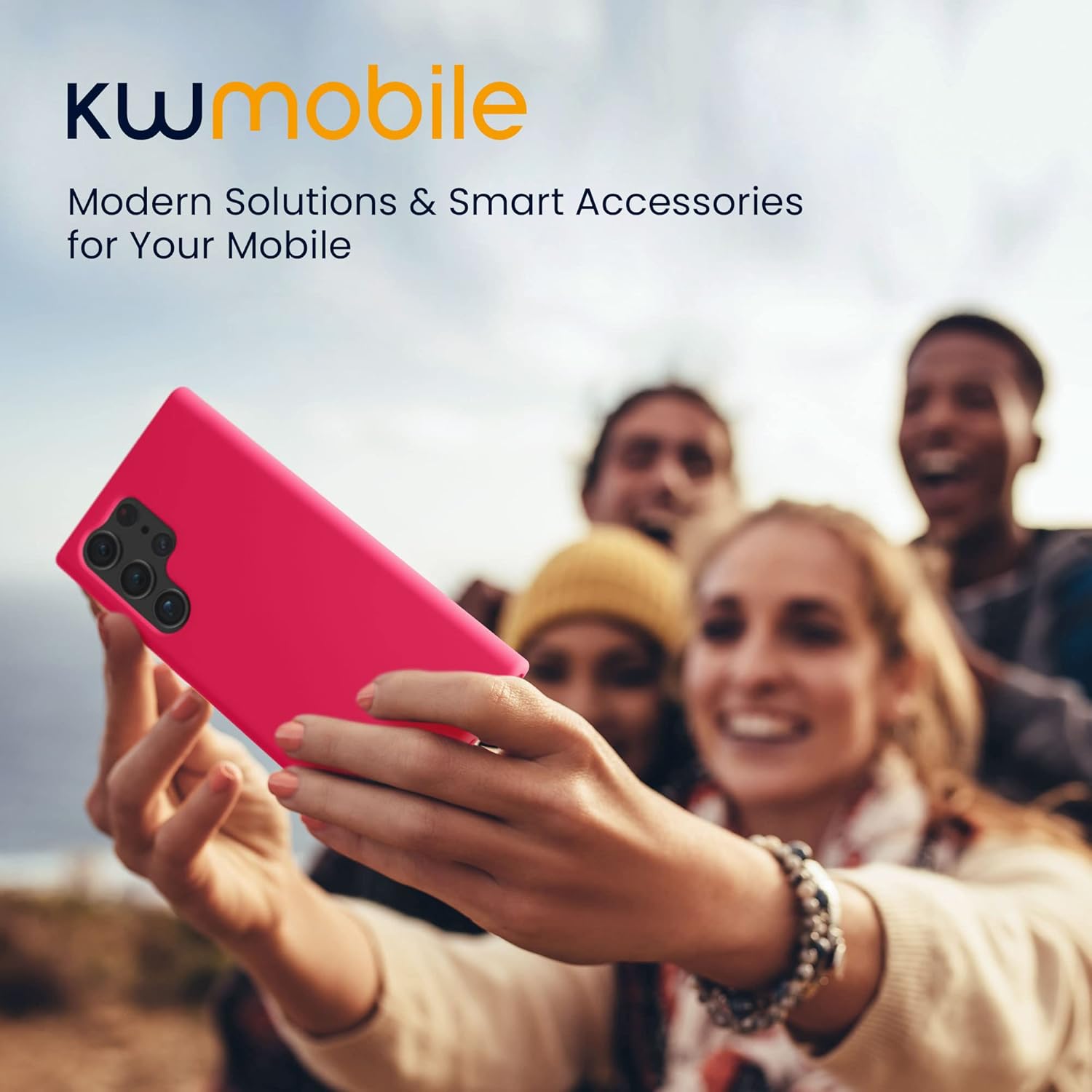 kwmobile Funda compatible con Galaxy S23 Ultra – Funda de silicona TPU – Funciona con carga inalámbrica – Rosa neón