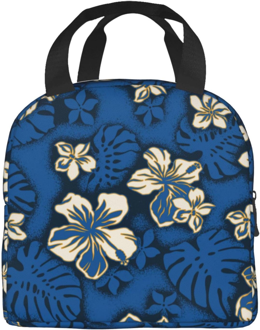 Bolsa de almuerzo de flores de hibisco para mujeres y hombres, lonchera aislada, reutilizable, organizador de almuerzo, impermeable, soporte para el