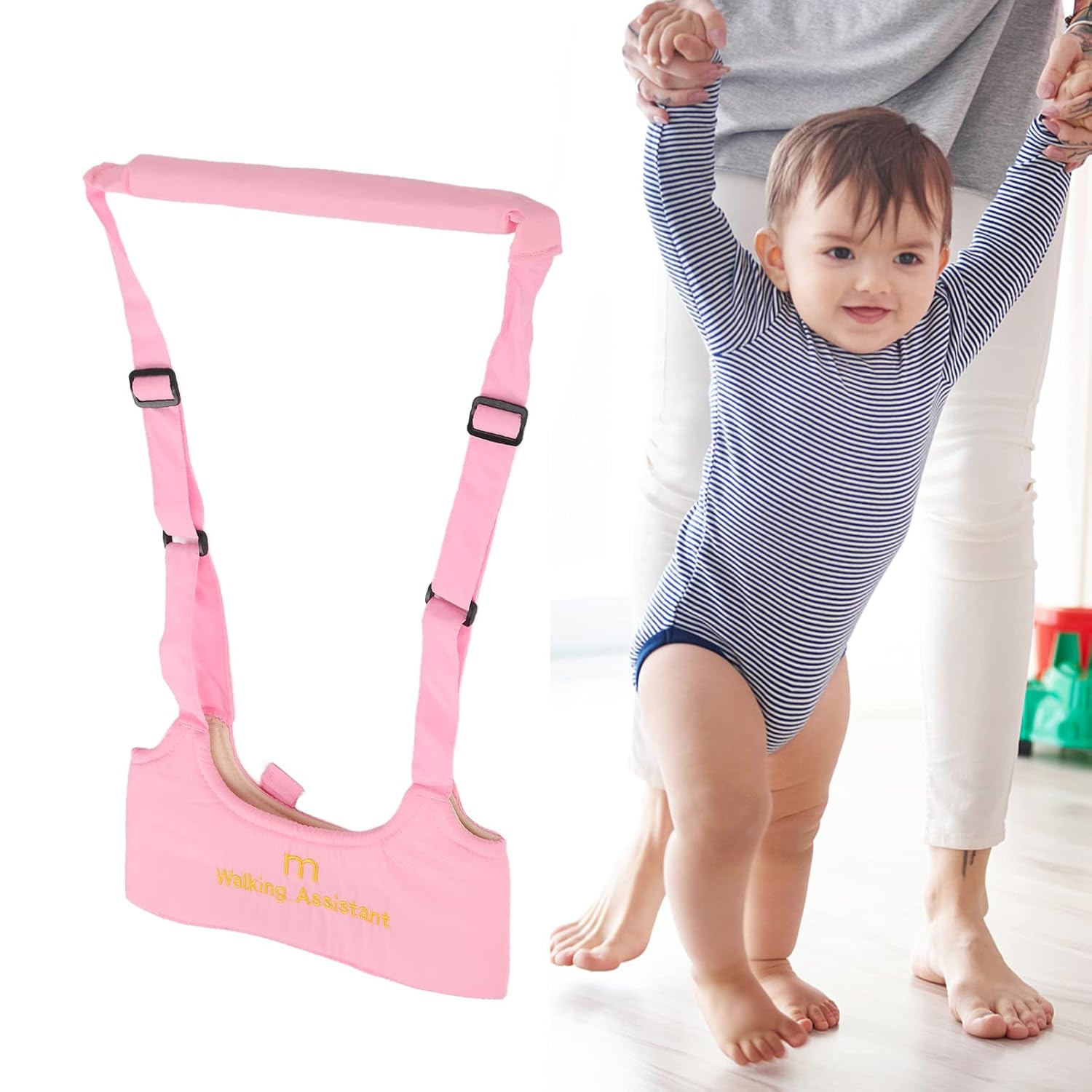 Dioche Arnés para caminar para bebé, ajustable, agradable a la piel, alivia el dolor de espalda, ayuda para niños de 8 a 20 meses