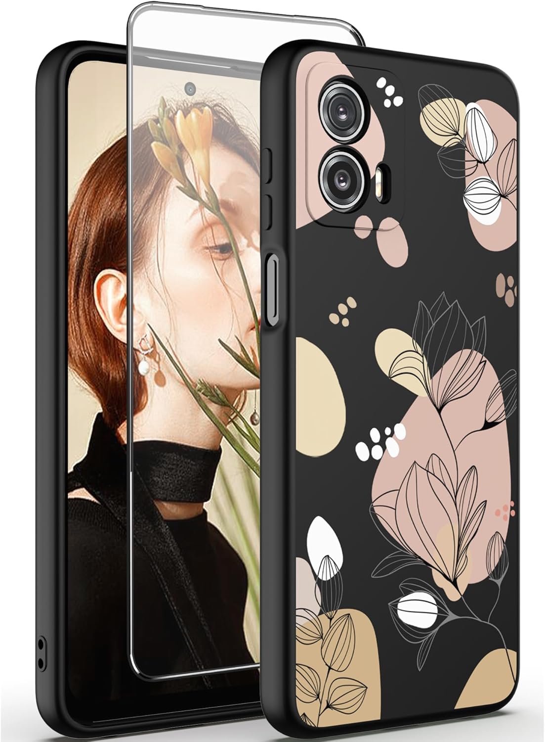 Funda para Motorola Moto G 5G 2023, funda de silicona líquida floral para niñas y mujeres, a prueba de golpes, antiarañazos, funda de protección