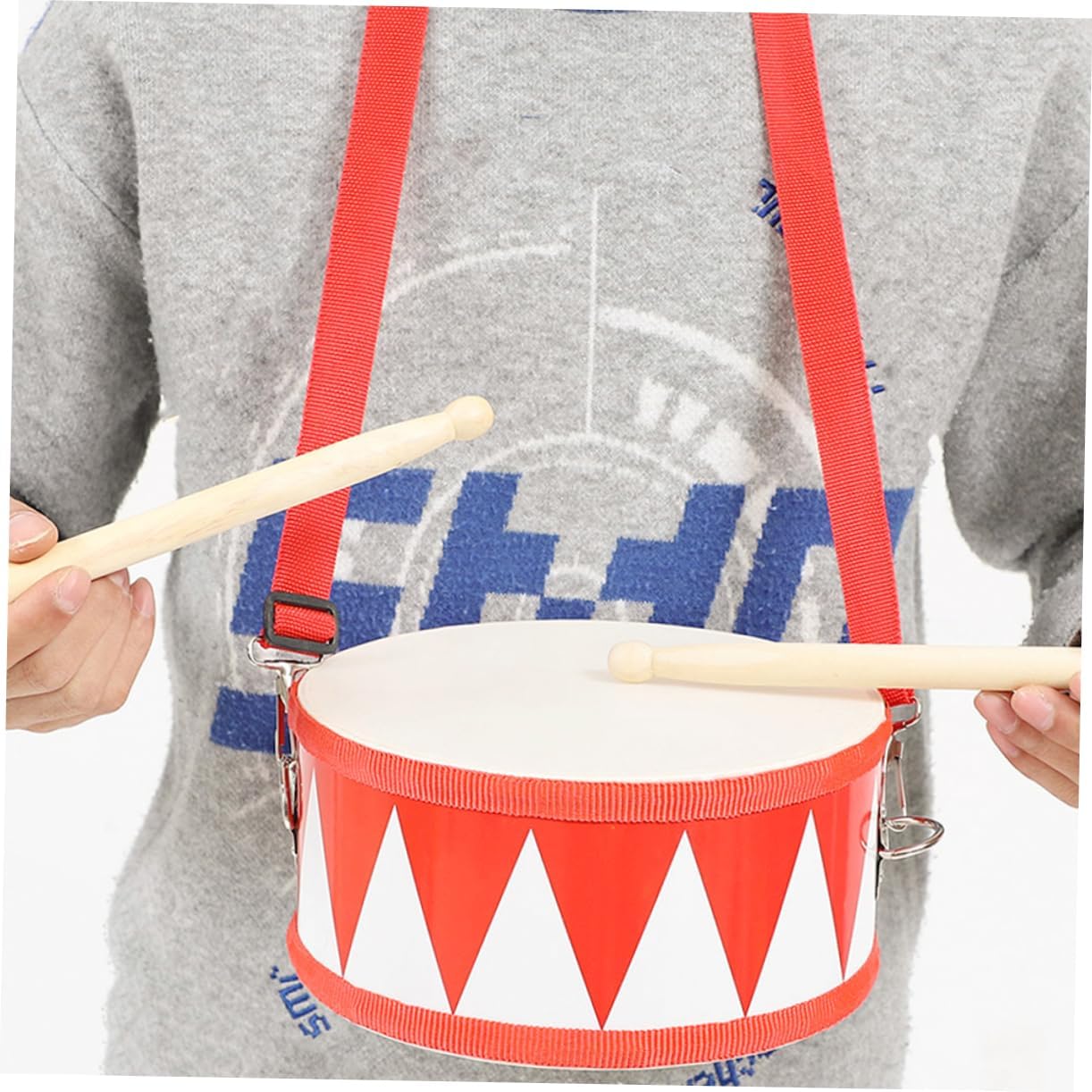 Vaguelly 1 juego de tambor de caja para niños tambor de música para niños pequeños de 8 pulgadas, tambor para niños, cabeza de doble cara, con