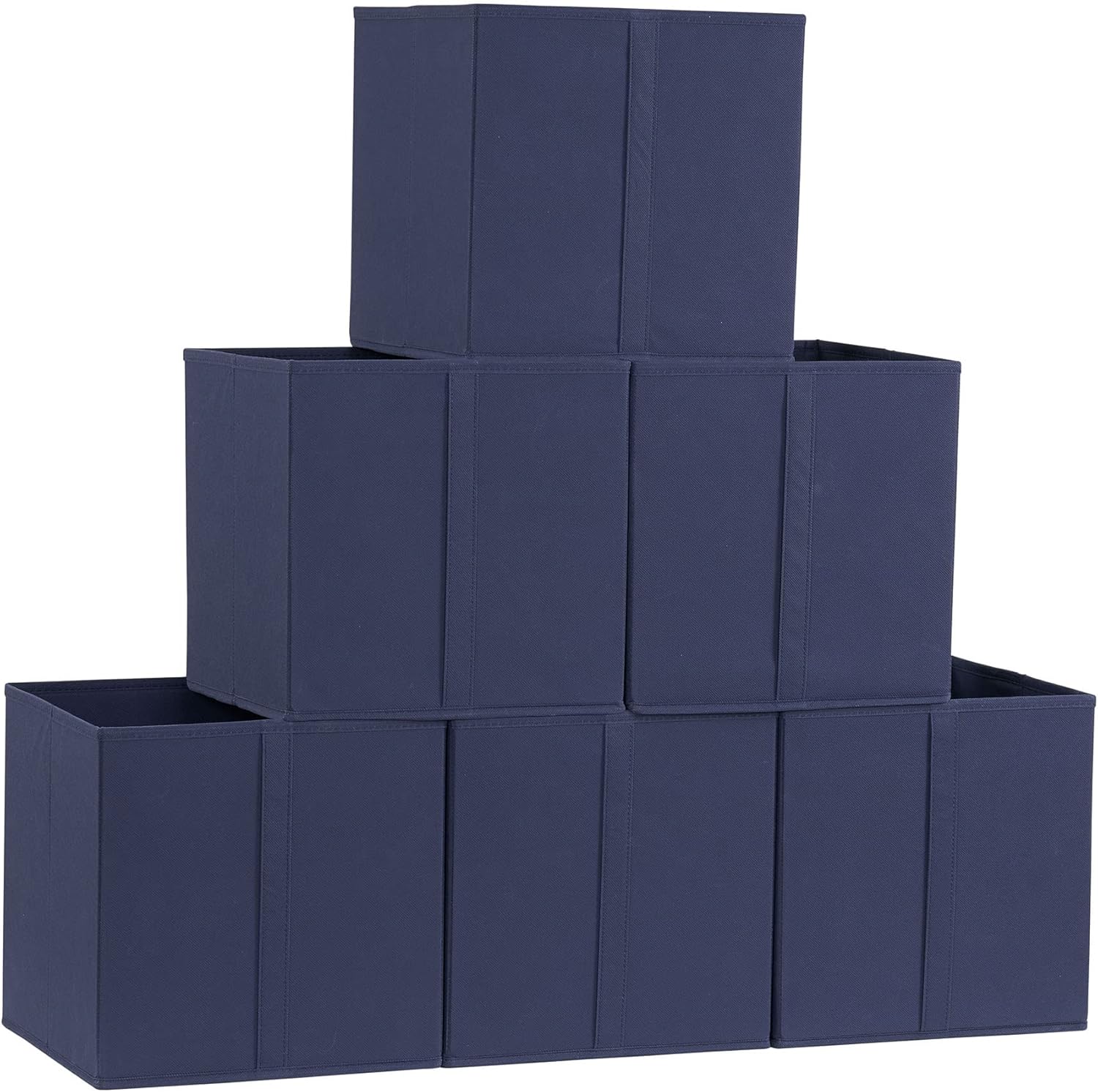 Household Essentials 330-1 Contenedores plegables de tela, juego de 6 cubos con asas, color natural