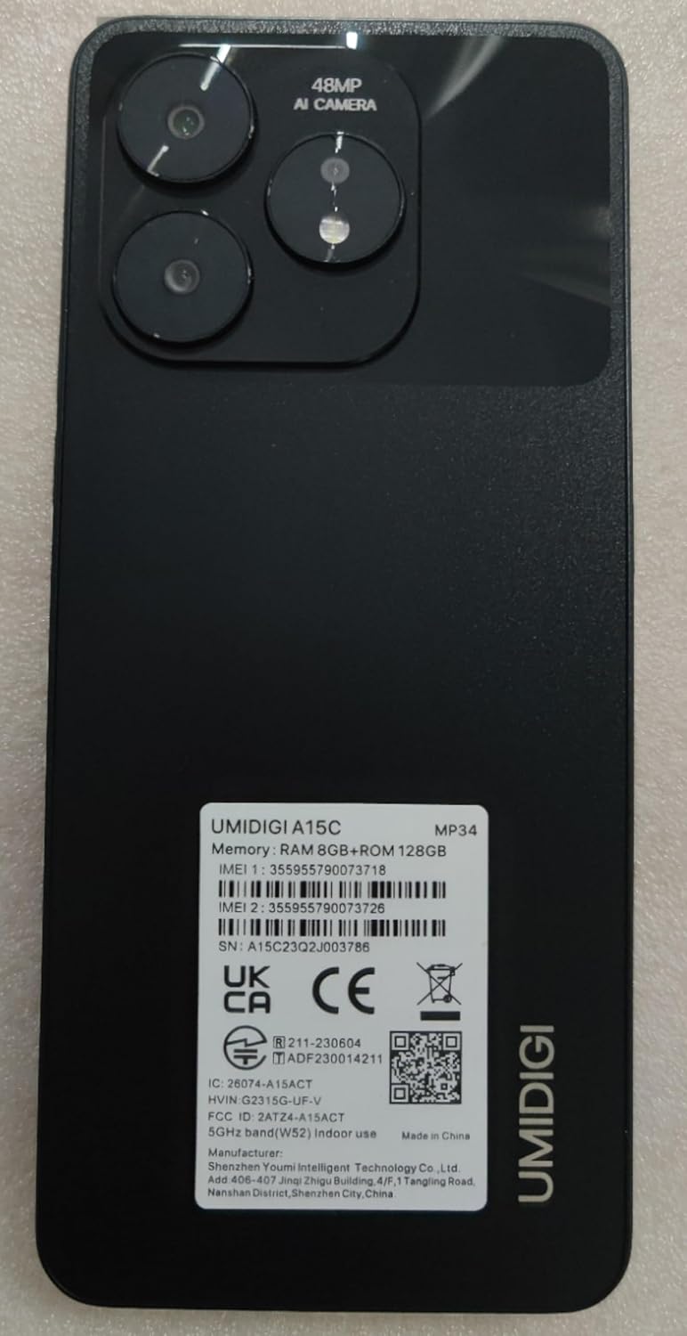 UMIDIGI A15C (8+8GB RAM+128GB ROM) Android 13 NFC teléfono celular desbloqueado, cámara AI ultra clara de 48 MP, teléfono inteligente de batería de