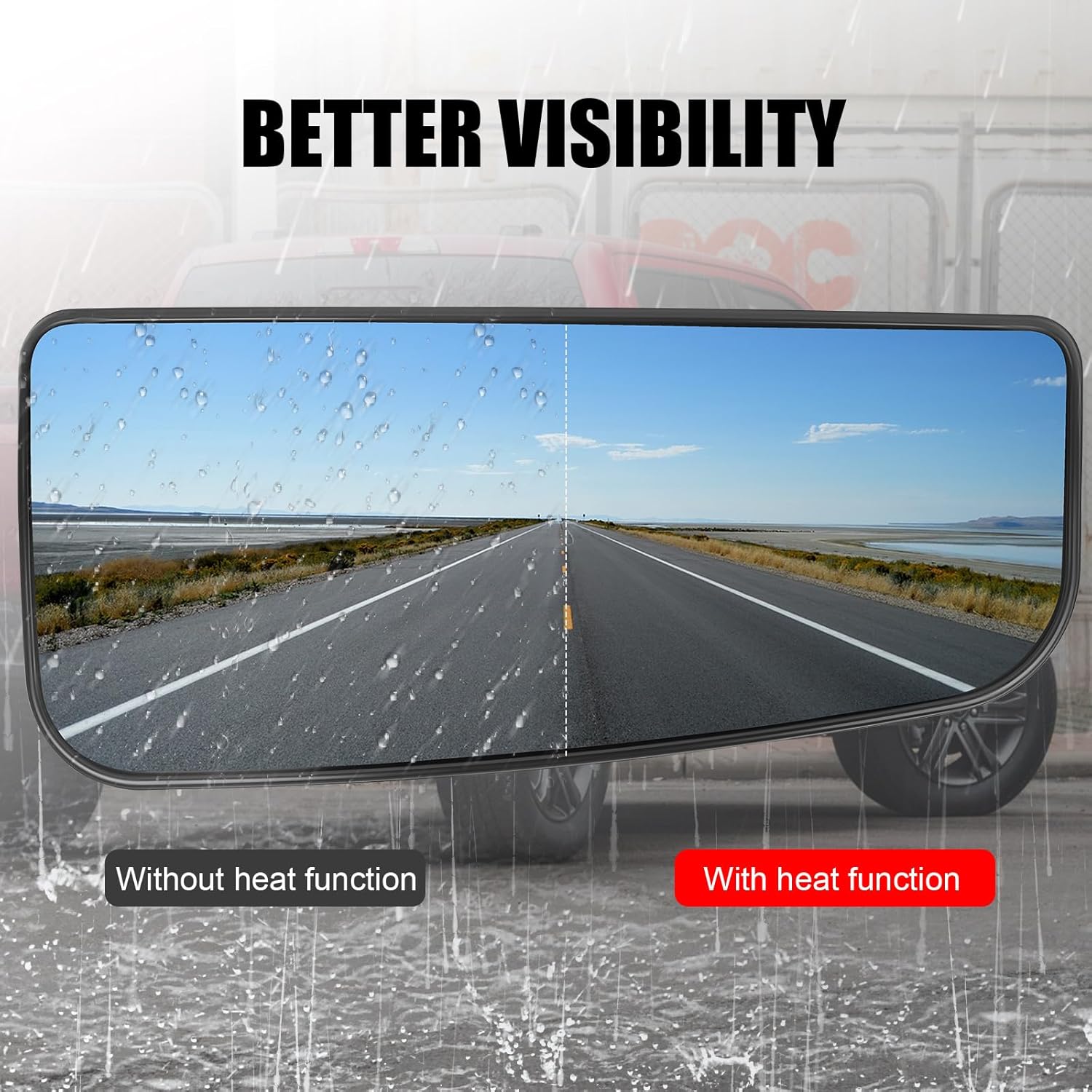 Reemplazo de cristal del espejo retrovisor inferior del lado del pasajero, espejo de remolque con soporte trasero para Ford F150 2015-2020, Ford