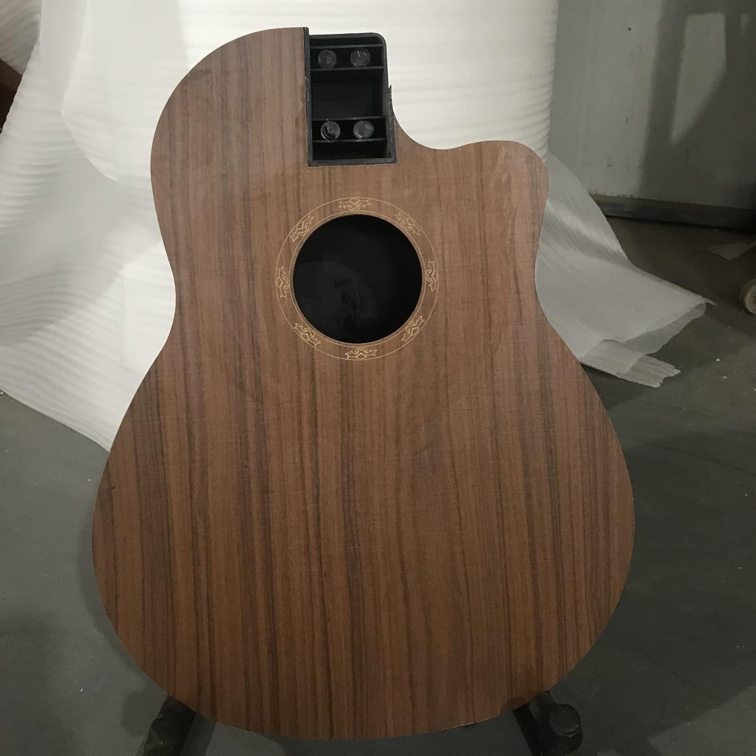 SHUNTIAN Kits de guitarra DIY 1 unids 39 pulgadas guitarra acústica cuerpo 6 cuerdas espalda redonda diseño recortado panel de guitarra popular