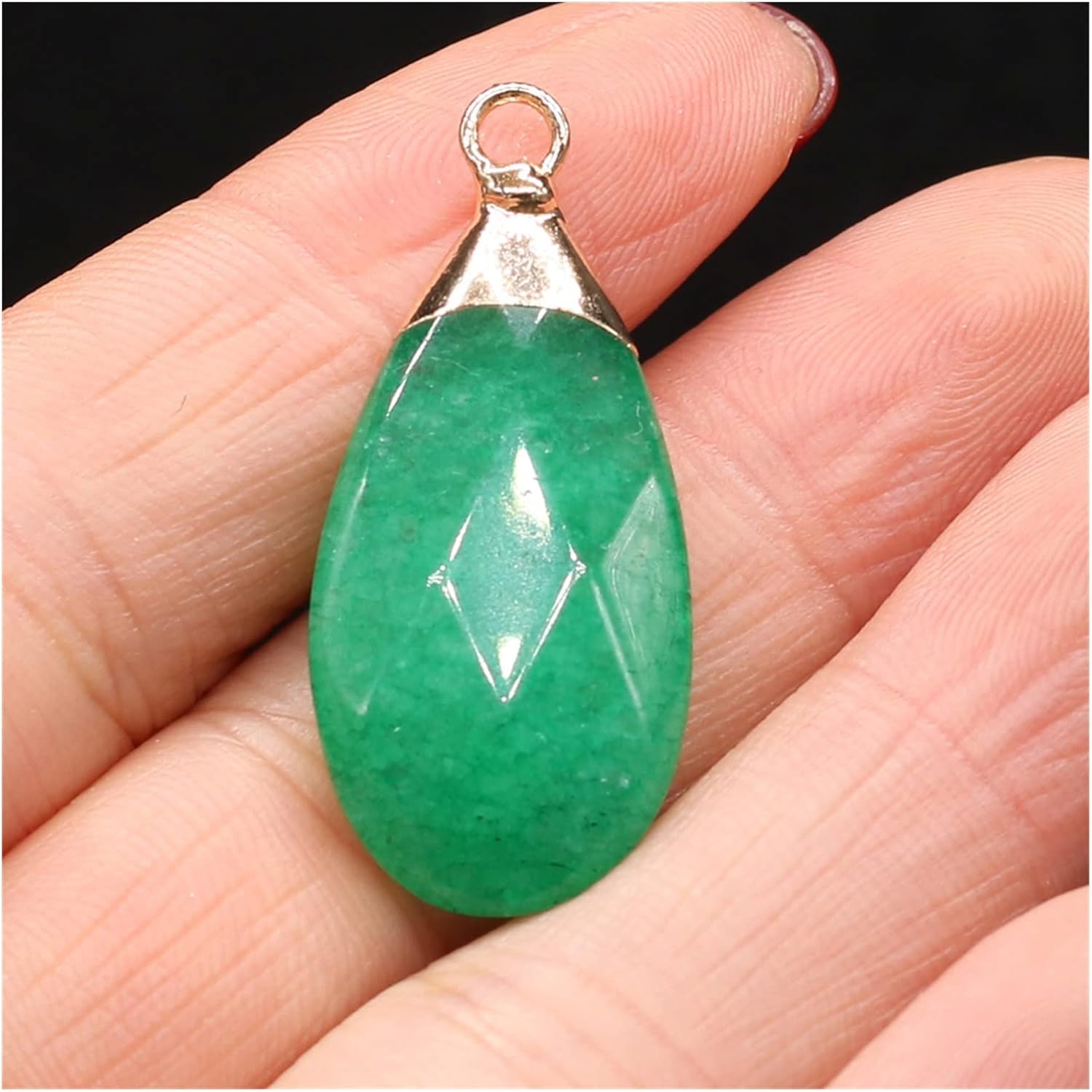 1pcs Natural White Jades Flash Labradorite Pendant Charm Stone Pendants DIY for Necklace Earring or Jewelry Making Size 34x15mm Natural Stone (Size