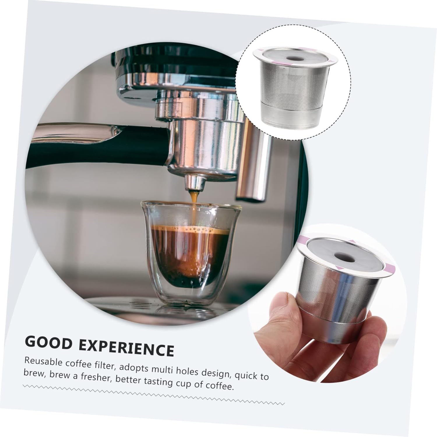 DOITOOL Cafetera 3pcs de acero inoxidable concentrado café espresso molido cápsulas de espresso cápsulas recargables espresso cápsulas de café