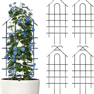 Enrejado de metal para jardín de 24 pulgadas para plantas trepadoras, enrejado resistente para plantas en maceta, plantas de interior, enredaderas Enrejado de metal para jardín de 24 pulgadas para plantas trepadoras, enrejado resistente para plantas en maceta, plantas de interior, enredaderas