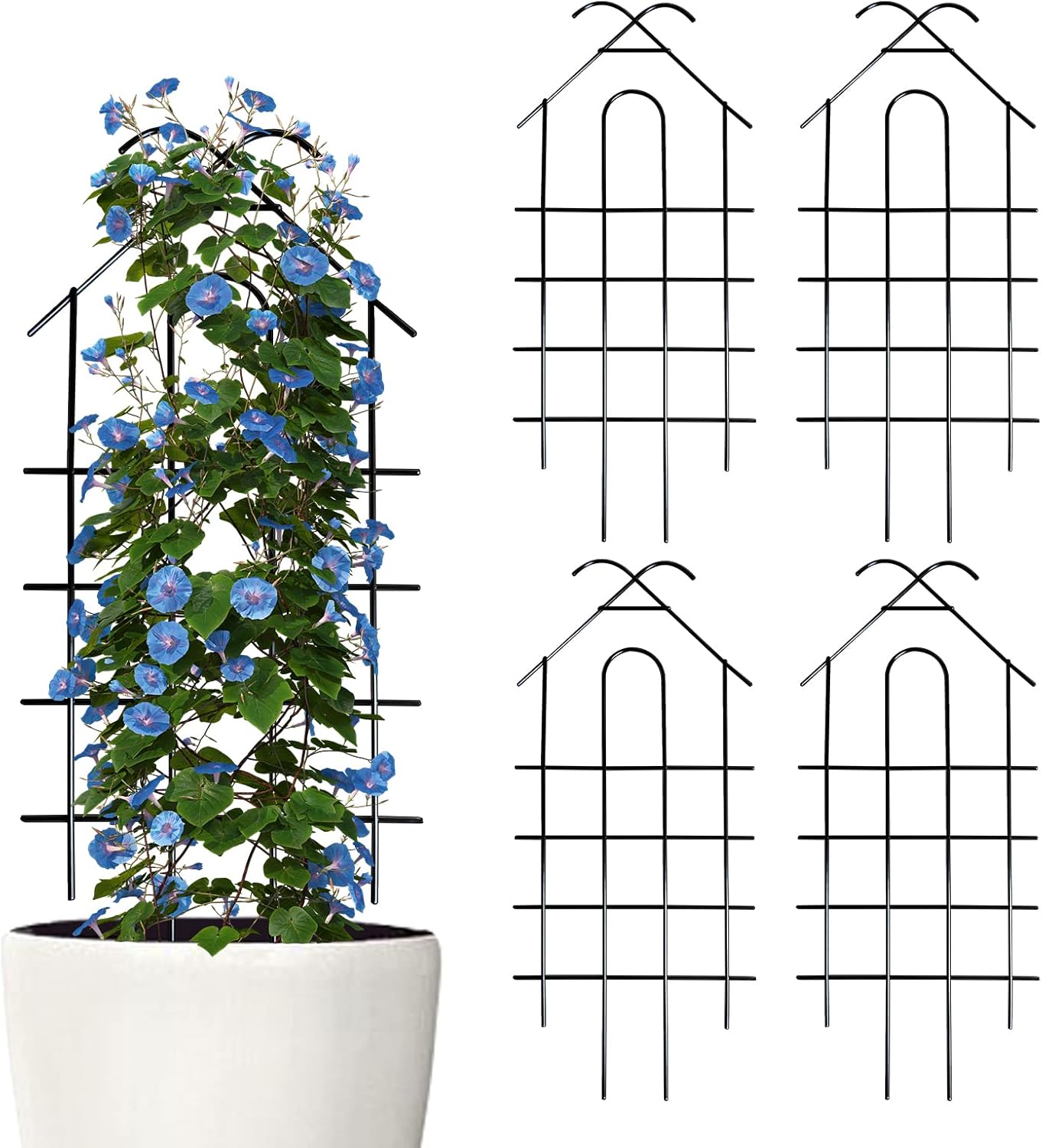 Enrejado de metal para jardín de 24 pulgadas para plantas trepadoras, enrejado resistente para plantas en maceta, plantas de interior, enredaderas