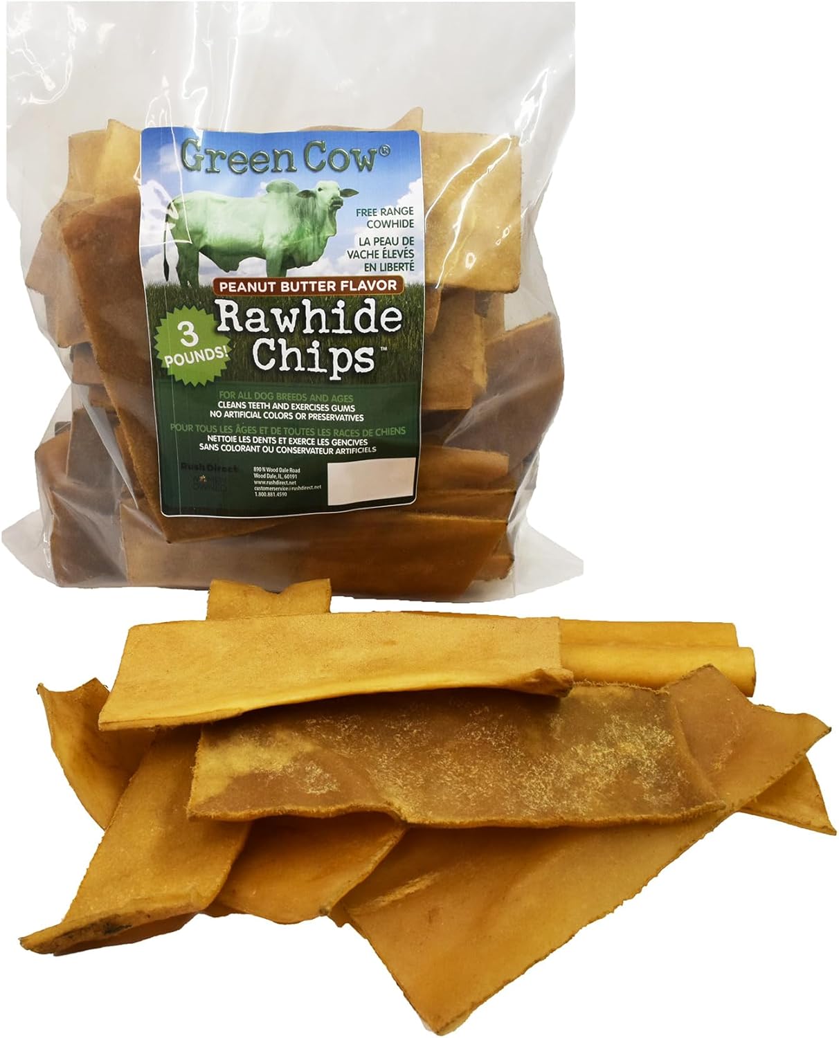 Todos los chips naturales de cuero crudo de vaca verde de primera calidad, sin olor, promueve la salud dental, forma perfecta, sabor irresistible.