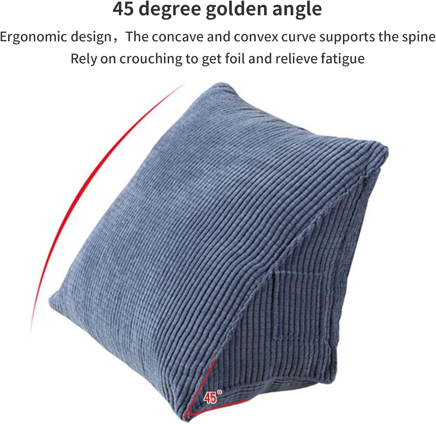 Almohada de lectura de cuña suave, cojín triangular de pana para respaldo, posicionamiento para sofá, cama, silla de oficina, almohada de apoyo para